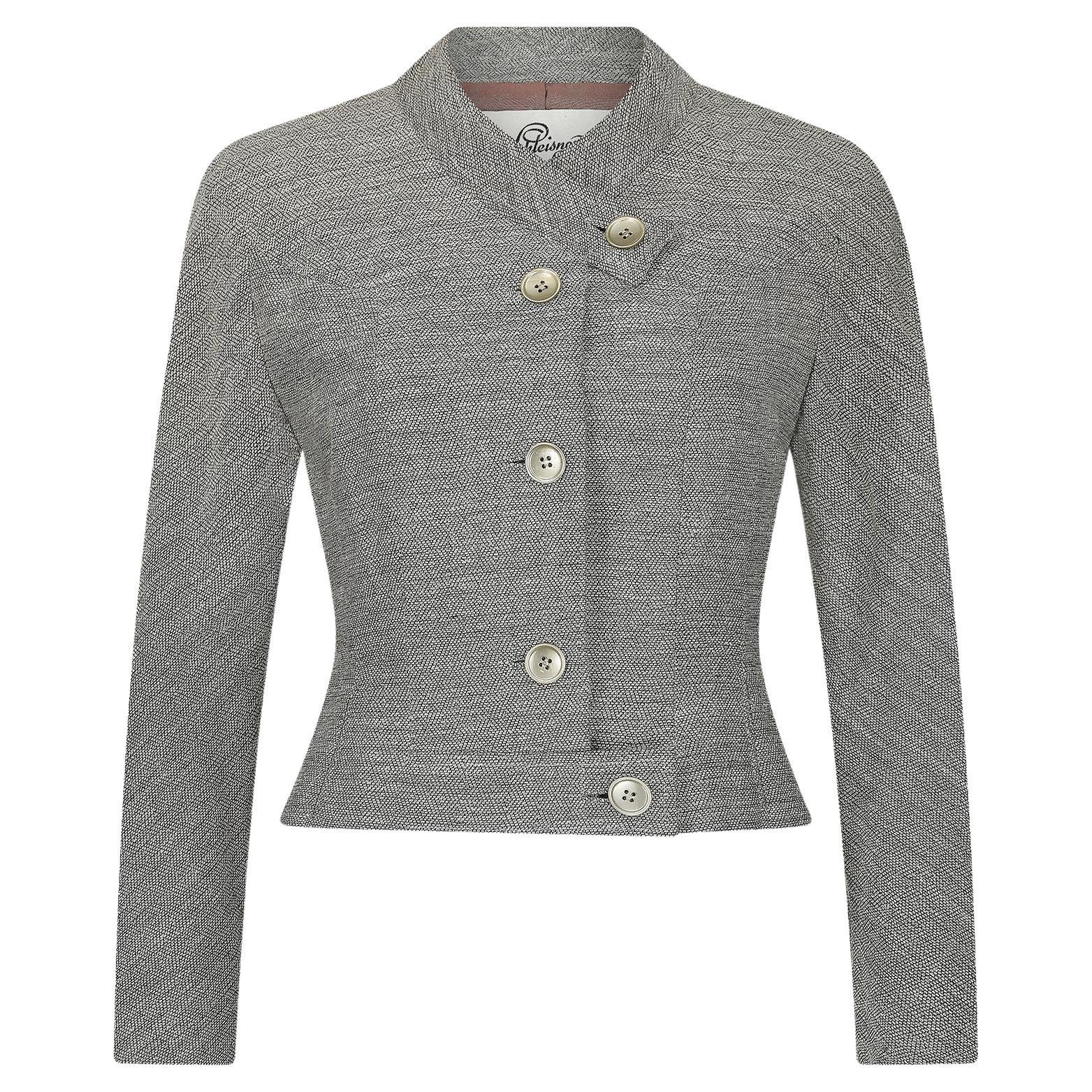 1940s Schleisner Co Flecked Grey Wool Jacket  For Sale