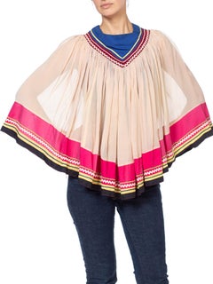 1940S Seminole Indian Native American Ric-Rac Boho Poncho Top