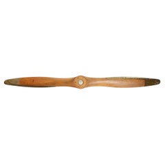 Used 1940's Sensenich Wood Airplane Propeller with Brass Tips