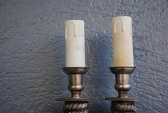1940s Set of 4 Silver Plated Bronze Rope Wall Sconces