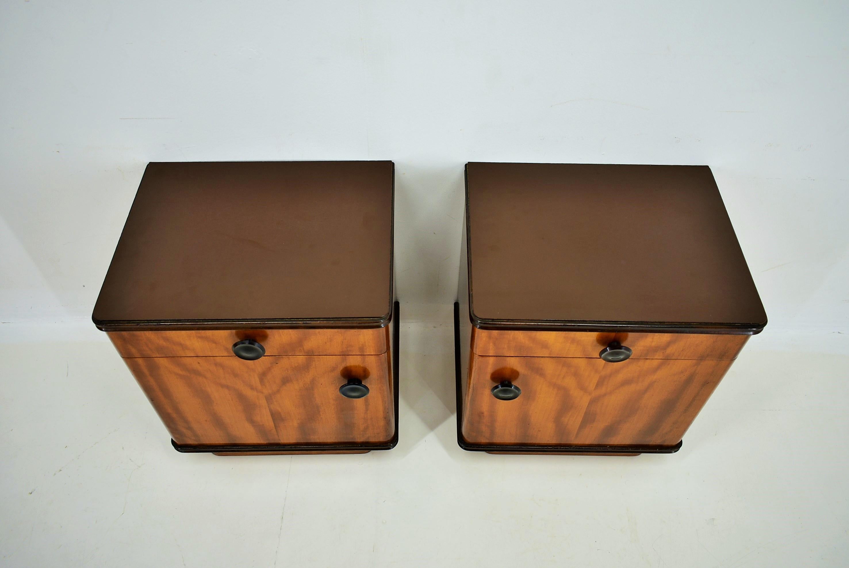1940s Set of Bedside Tables , Czechoslovakia In Good Condition For Sale In Praha, CZ
