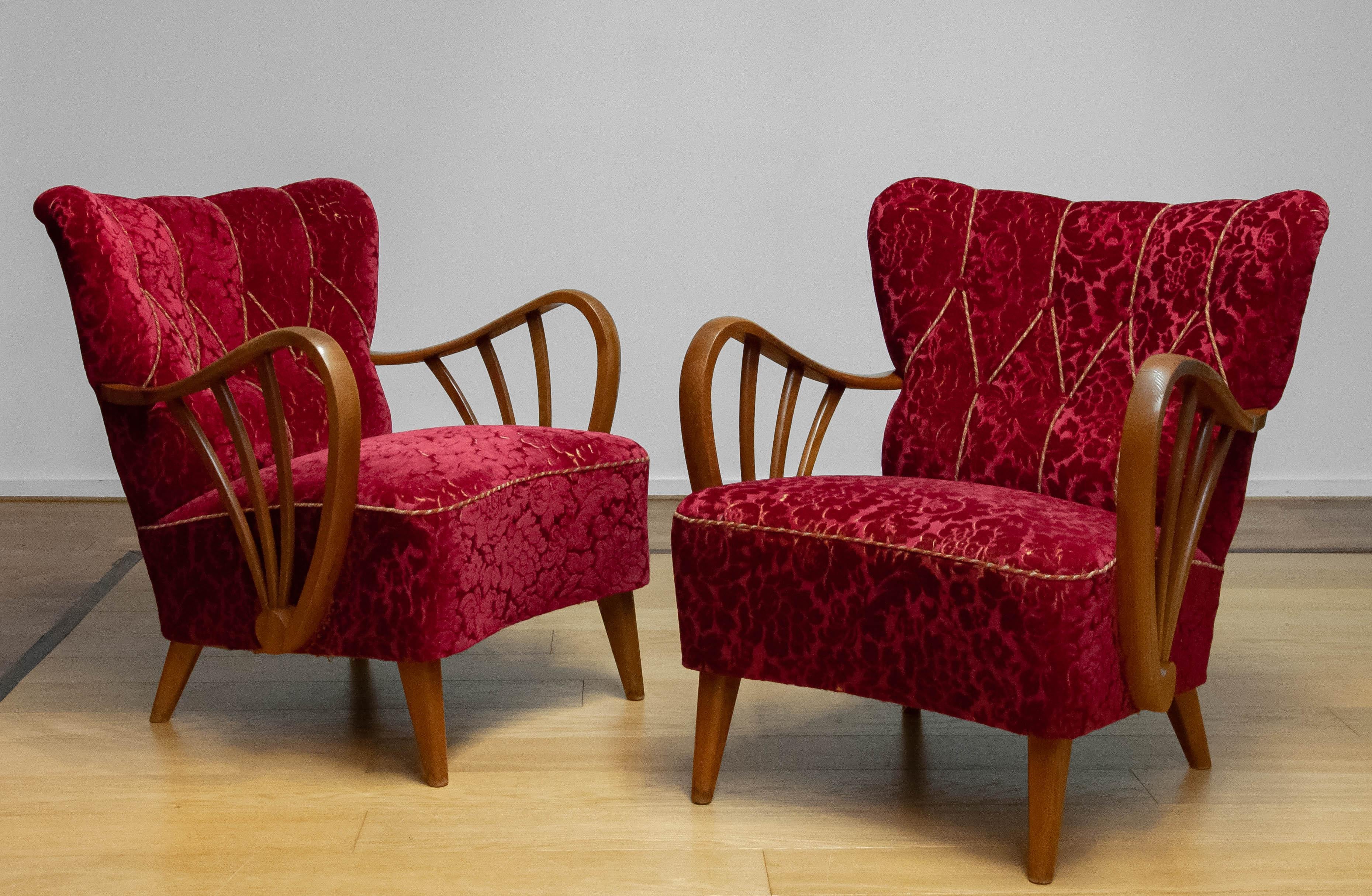 1940s, Set of Chairs by Sternells Virserum, Sweden For Sale 3