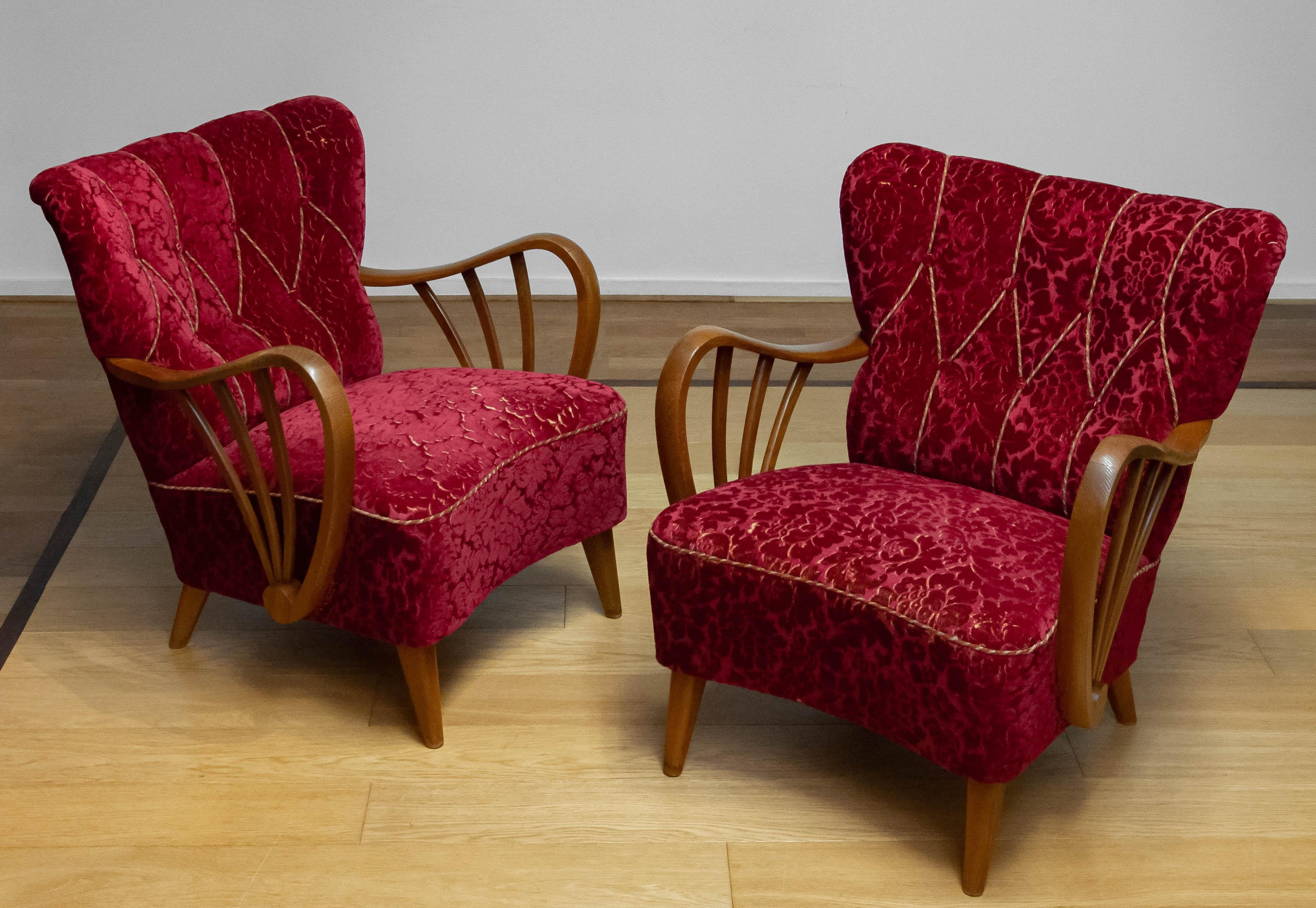 1940s, Set of Chairs by Sternells Virserum, Sweden For Sale 2