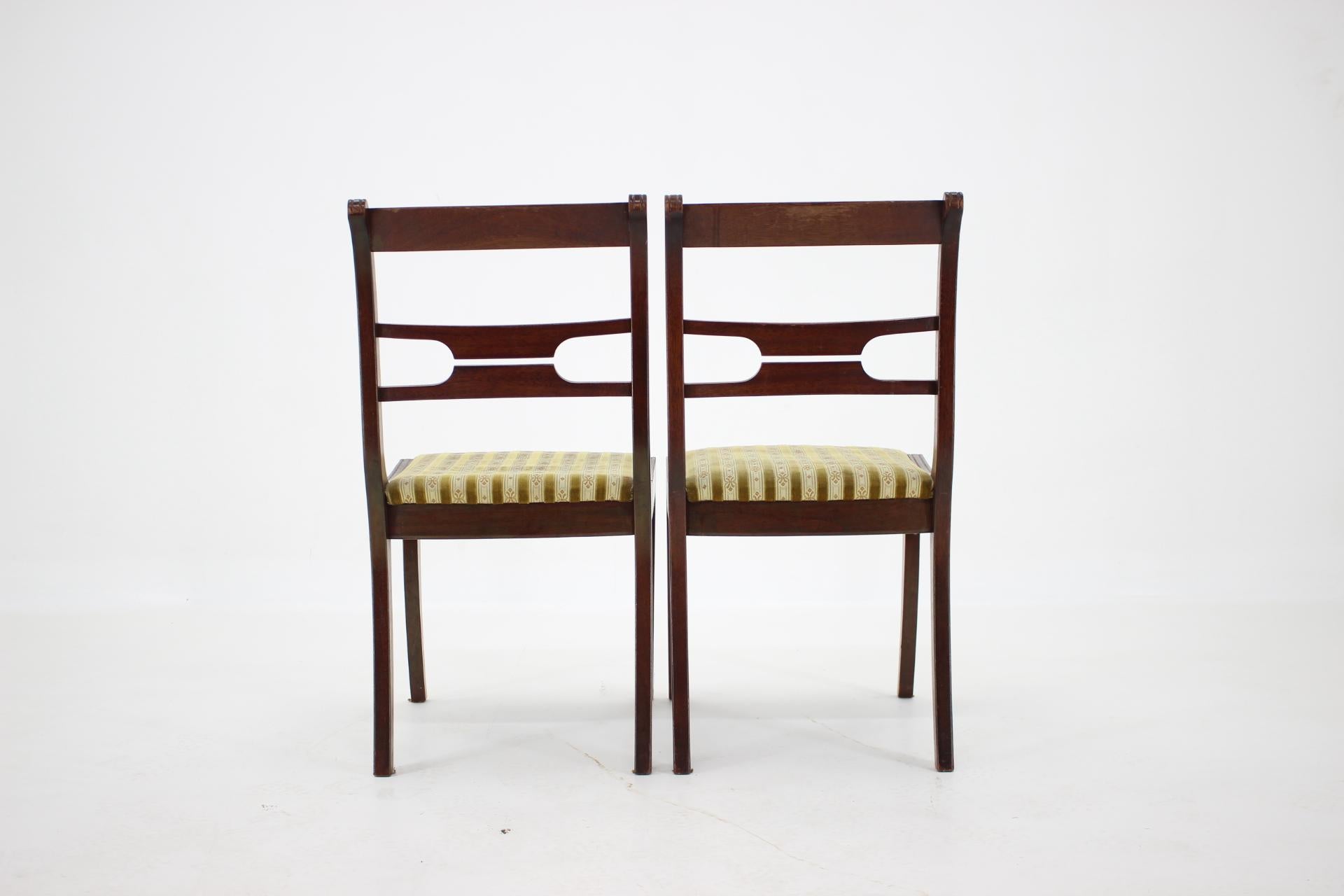 Wood 1940s Set of Four Art Deco Dining Chairs