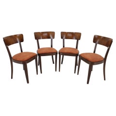 Vintage 1940s Set of Four Dining Chairs, Czechoslovakia