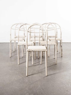 1940s Set of Nine Rene Herbst Tubular Metal Garden Chairs