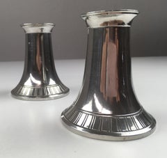 1940s Set of Two Danish Just Andersen Pewter Candlesticks