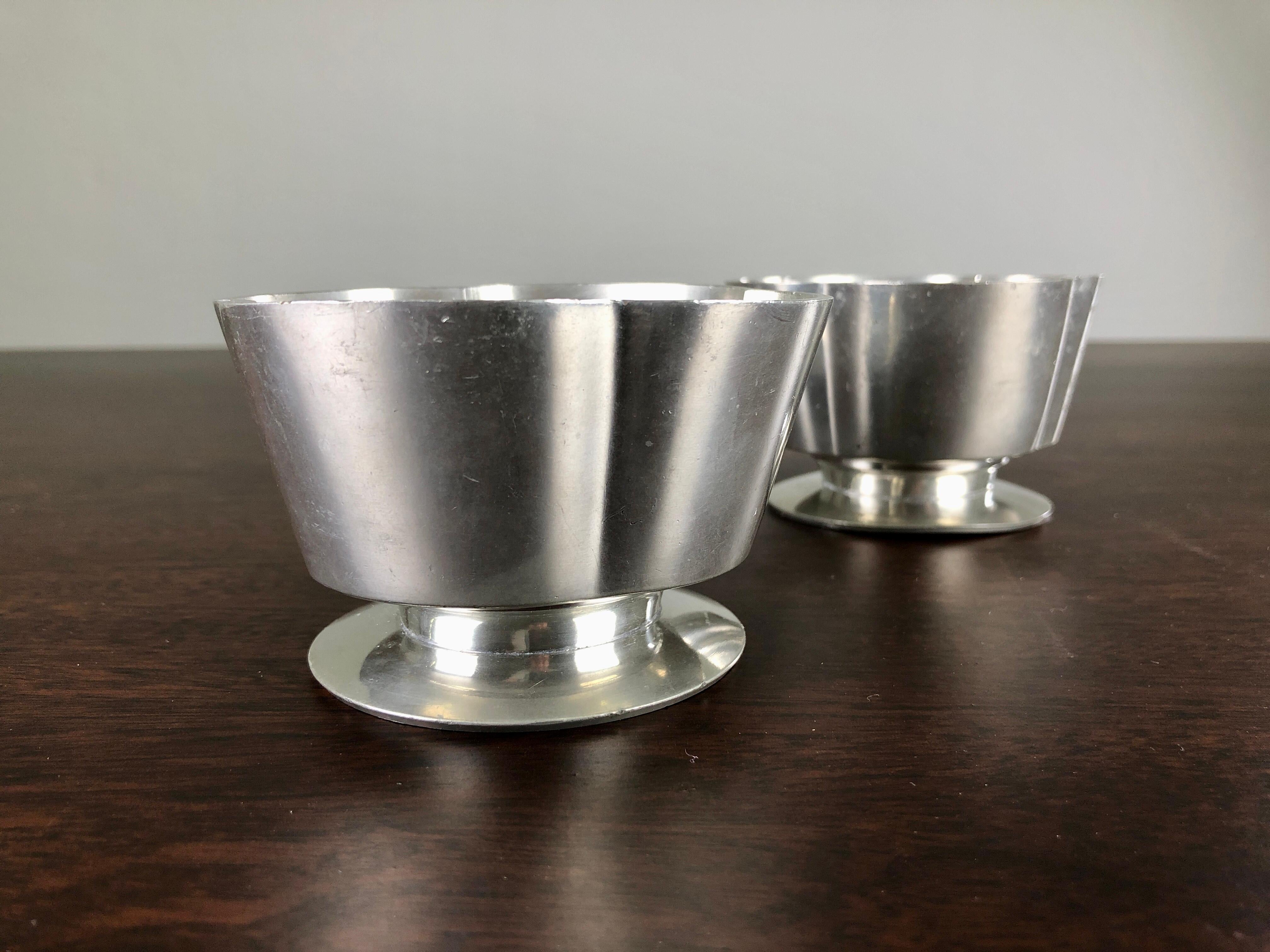 Mid-Century Modern 1940s Set of Two Danish Just Andersen Pewter Candlesticks