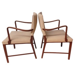 1940s Set of Two Danish Mid-Century Armchairs in Stained Beech