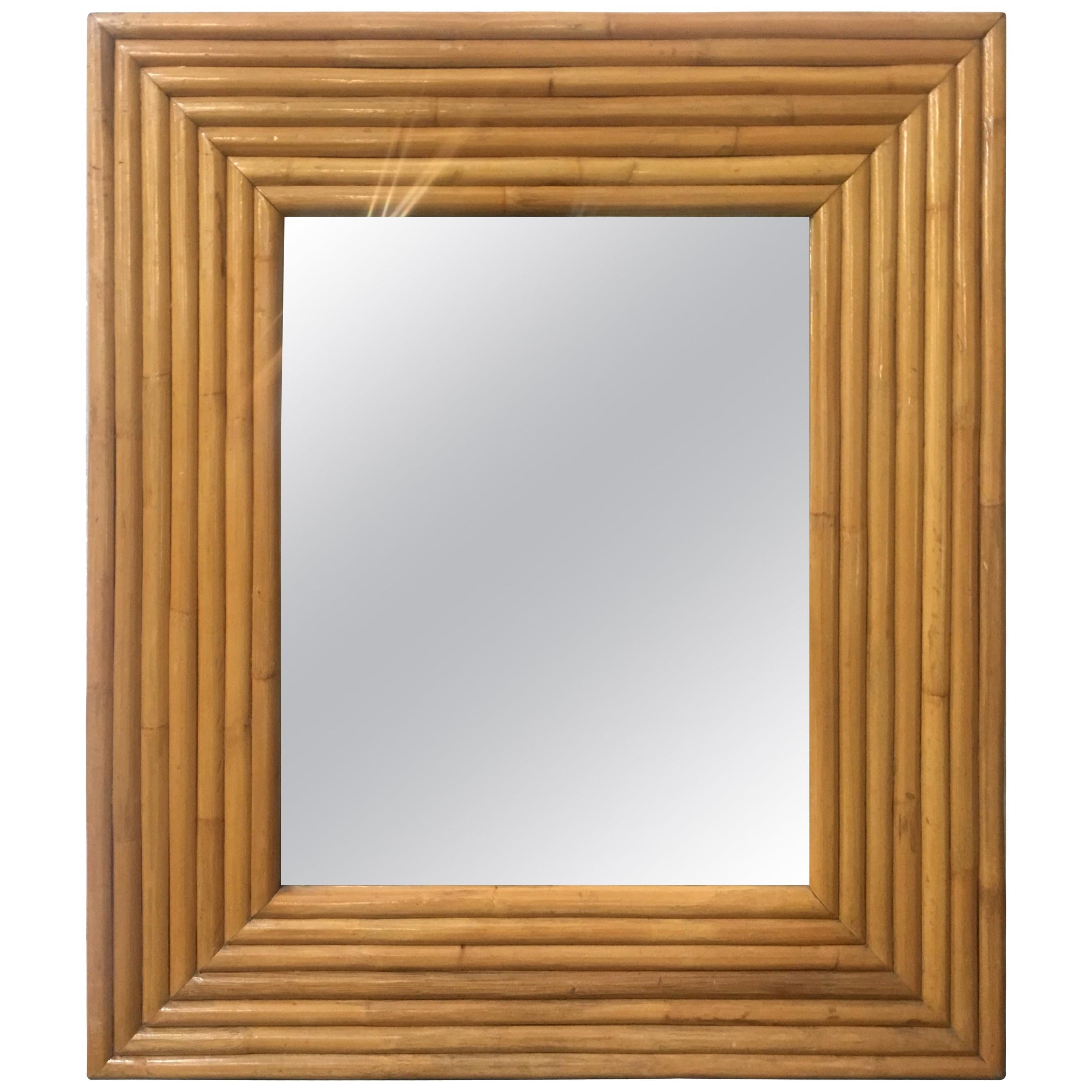 1940s SevenStrand Square Rattan Mirror, circa 1948 Unused at 1stDibs