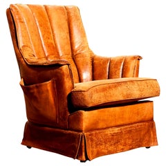 1940s, Sheep Leather Club Lounge Armchair, France