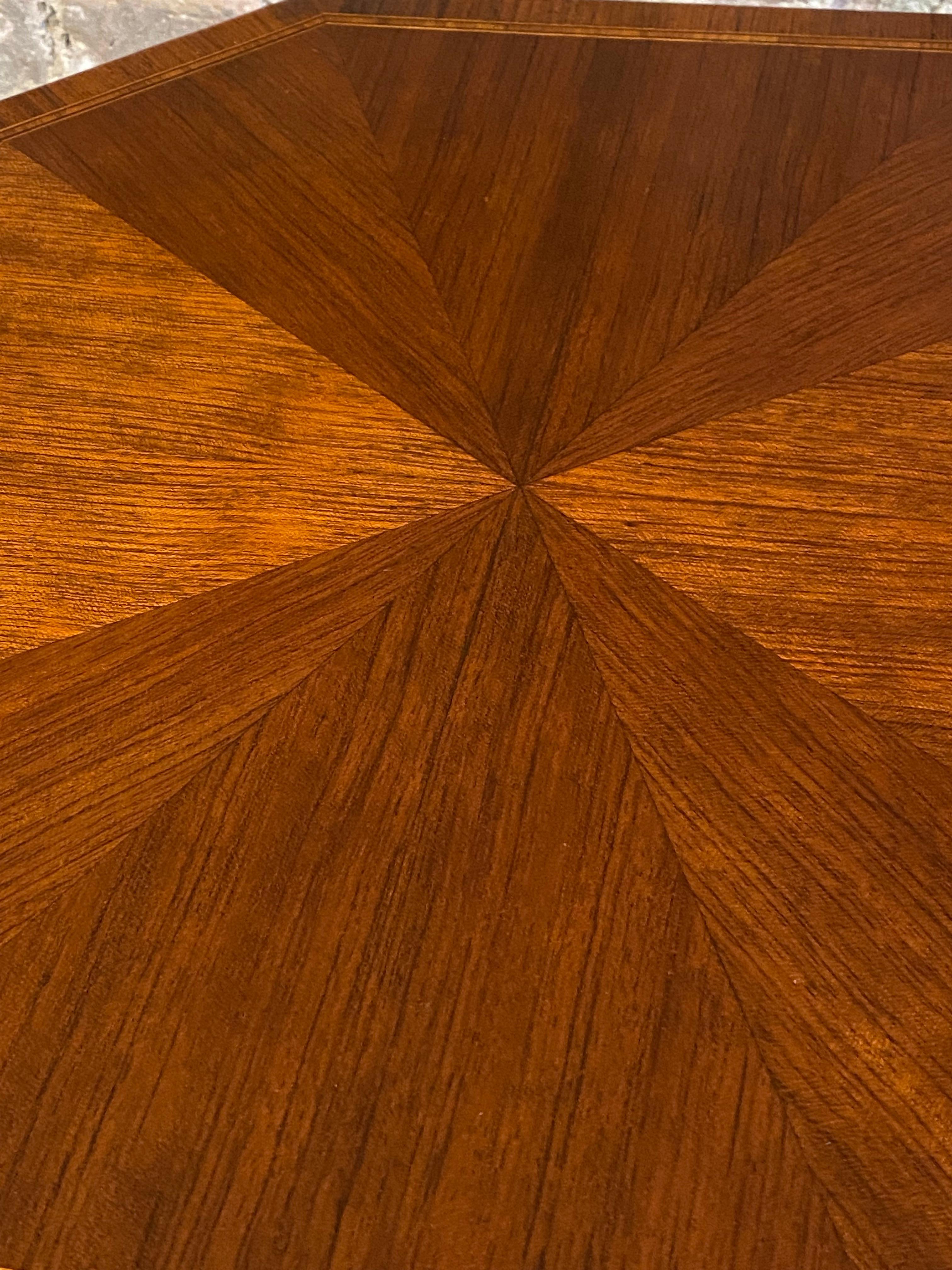 1940s Sheraton Style Mahogany Banded Inlaid Octagonal End Tables, A Pair 1