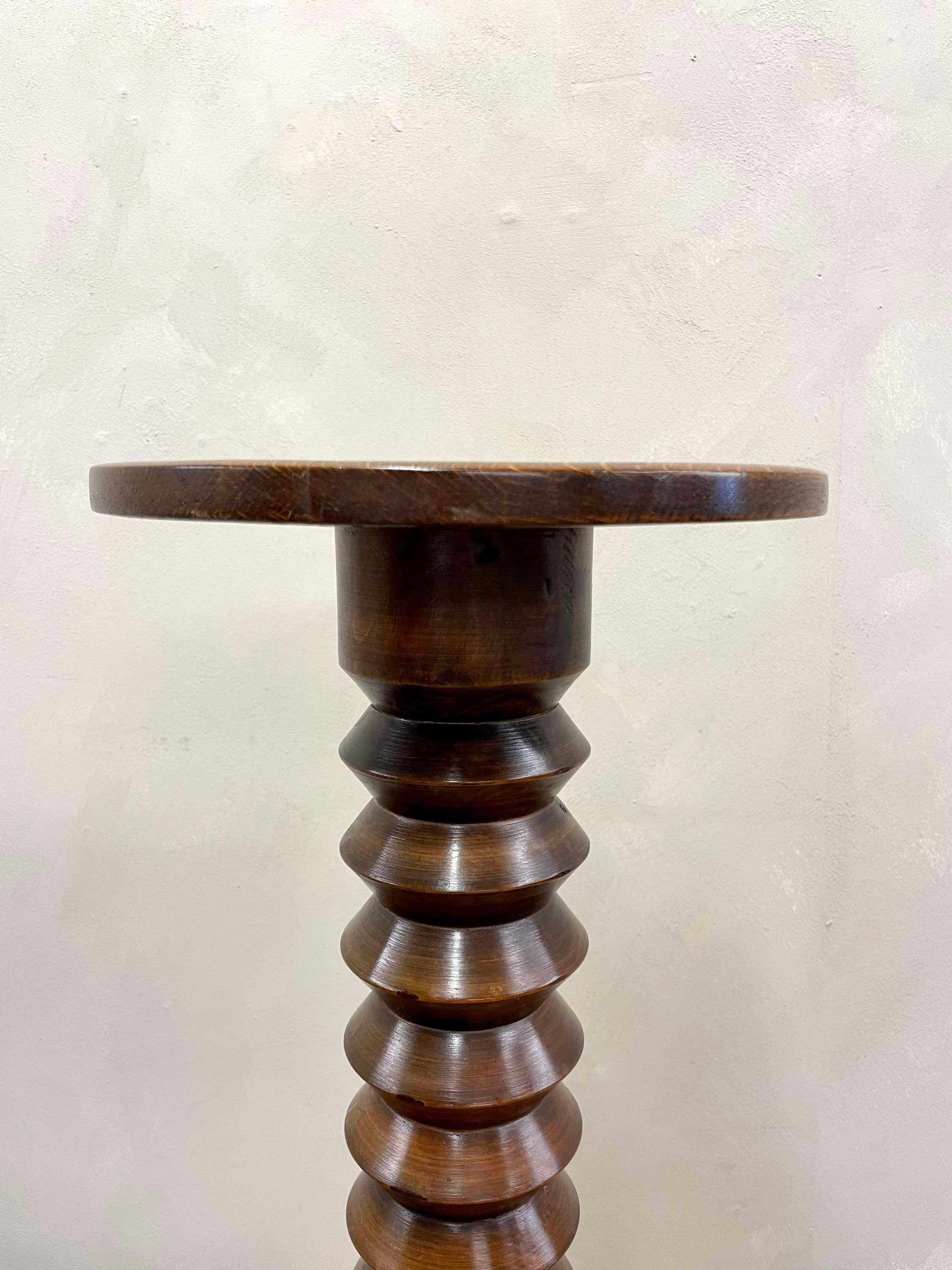 Woodwork 1940s Side Table / Pedestal by Charles Dudouyt