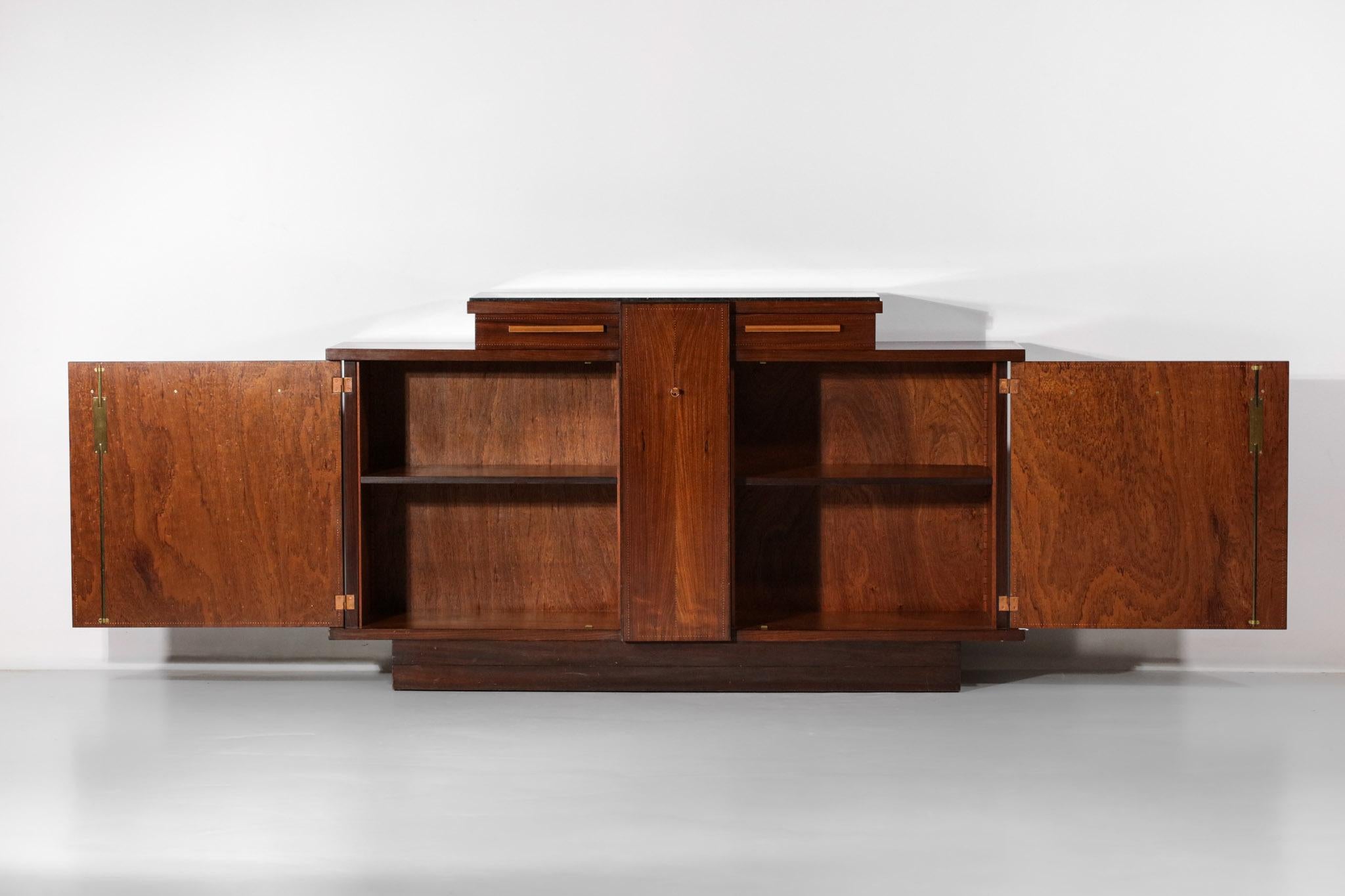 1940s Sideboard by André Sornay in Solid Wood and Copper 6