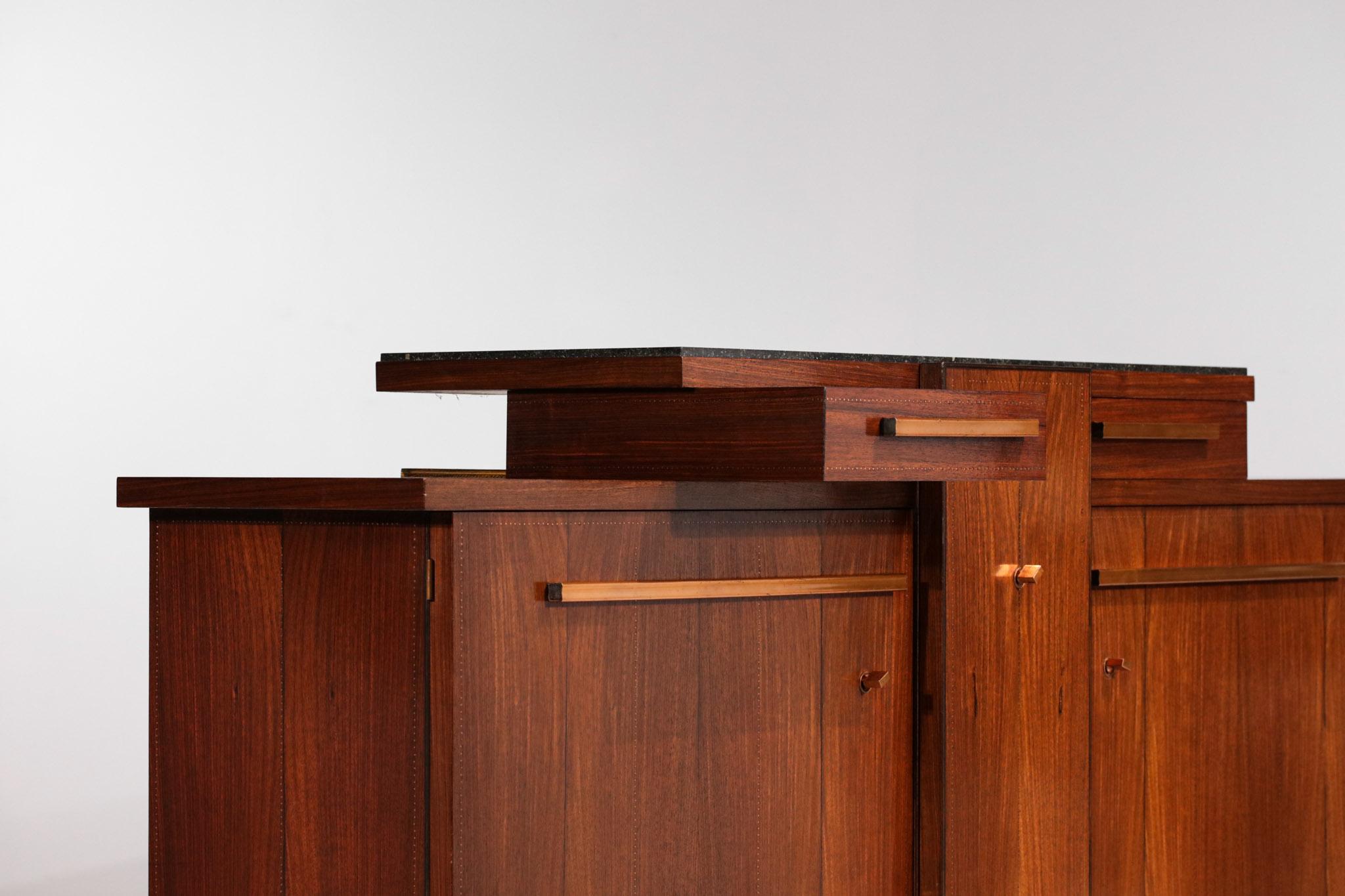 1940s Sideboard by André Sornay in Solid Wood and Copper 7