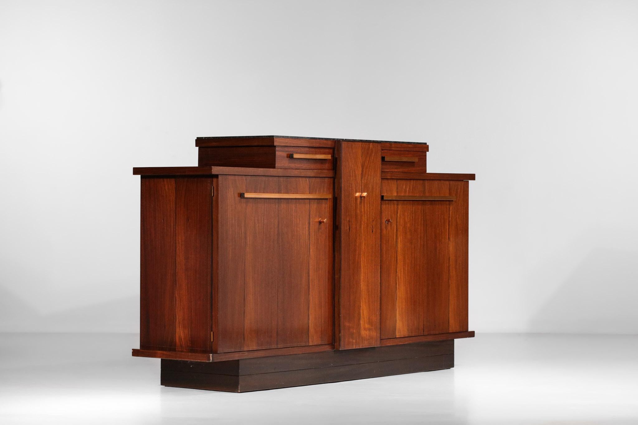 1940s Sideboard by André Sornay in Solid Wood and Copper 13