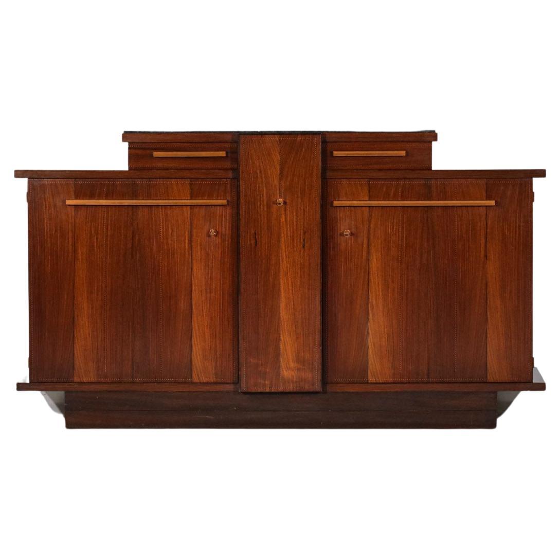 1940s Sideboard by André Sornay in Solid Wood and Copper