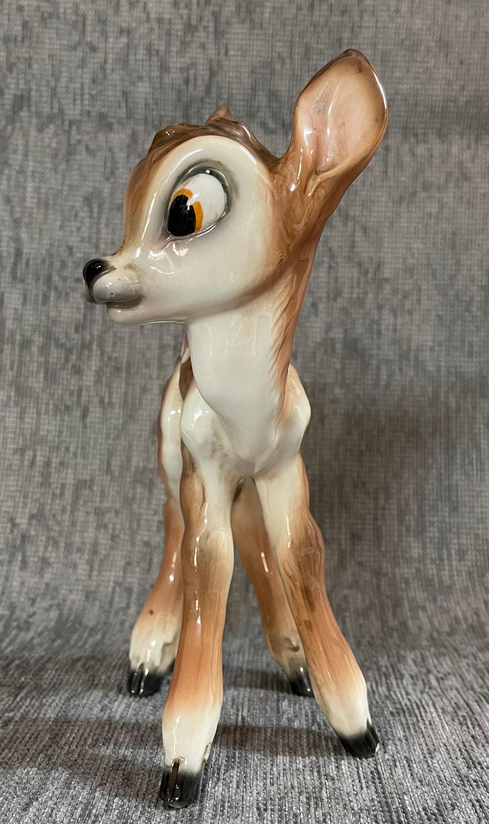 1940er Jahre Signierter Animalier Walt Disney Bambi  Keramik (Moderne der Mitte des Jahrhunderts) im Angebot