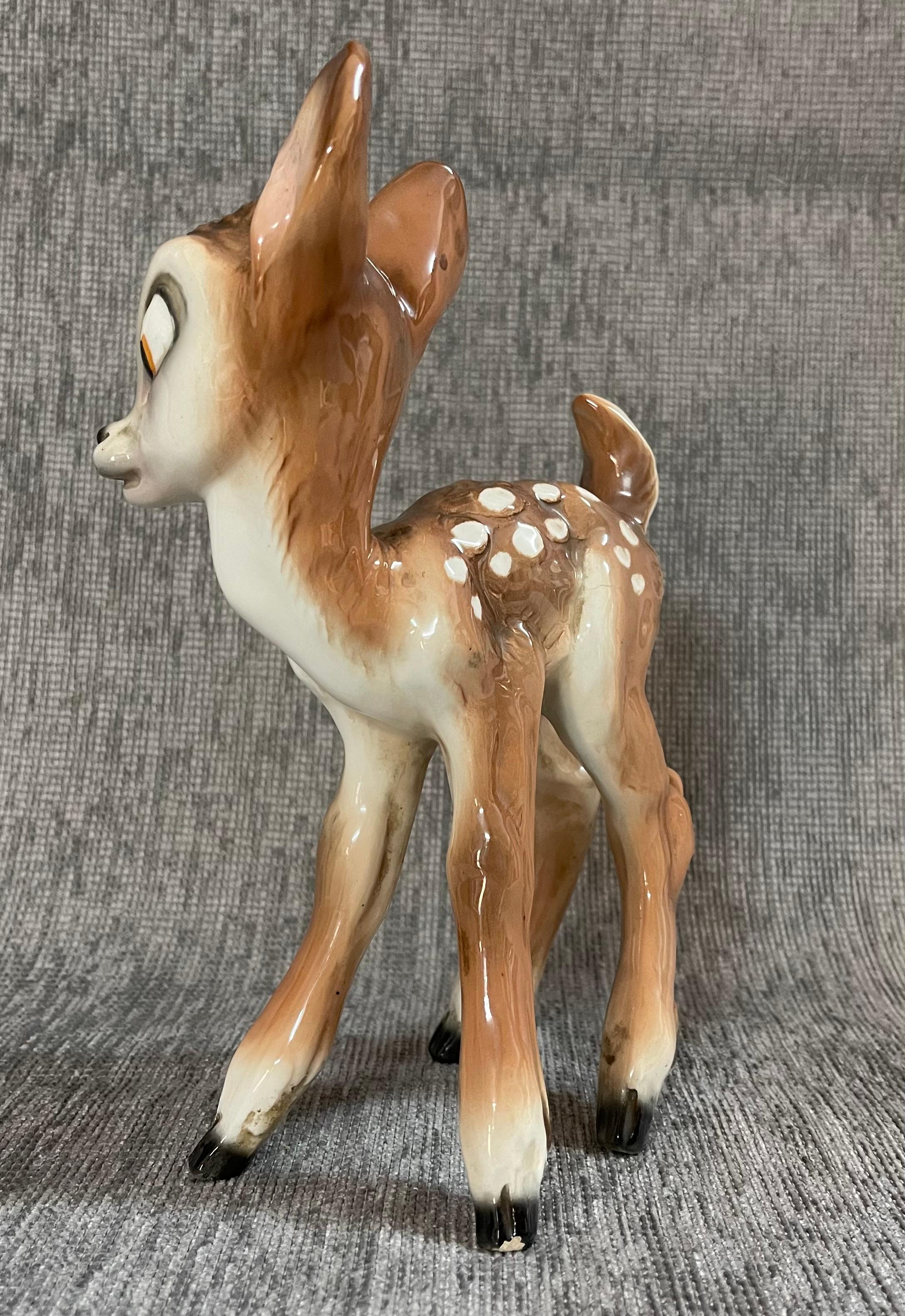 1940er Jahre Signierter Animalier Walt Disney Bambi  Keramik im Zustand „Relativ gut“ im Angebot in Roma, IT