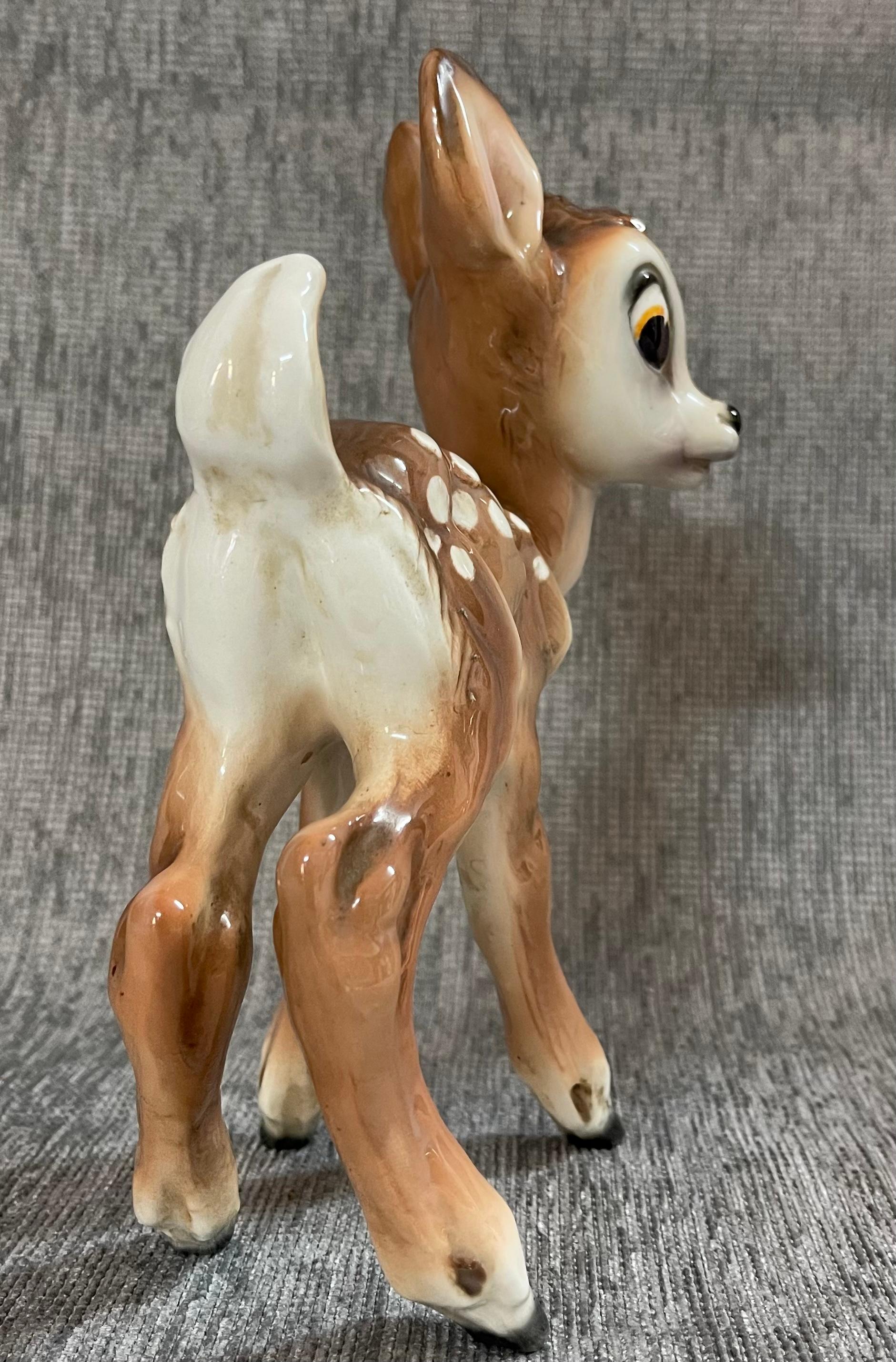 1940er Jahre Signierter Animalier Walt Disney Bambi  Keramik im Angebot 3