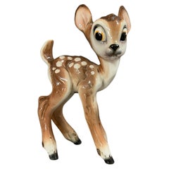 1940er Jahre Signierter Animalier Walt Disney Bambi  Keramik
