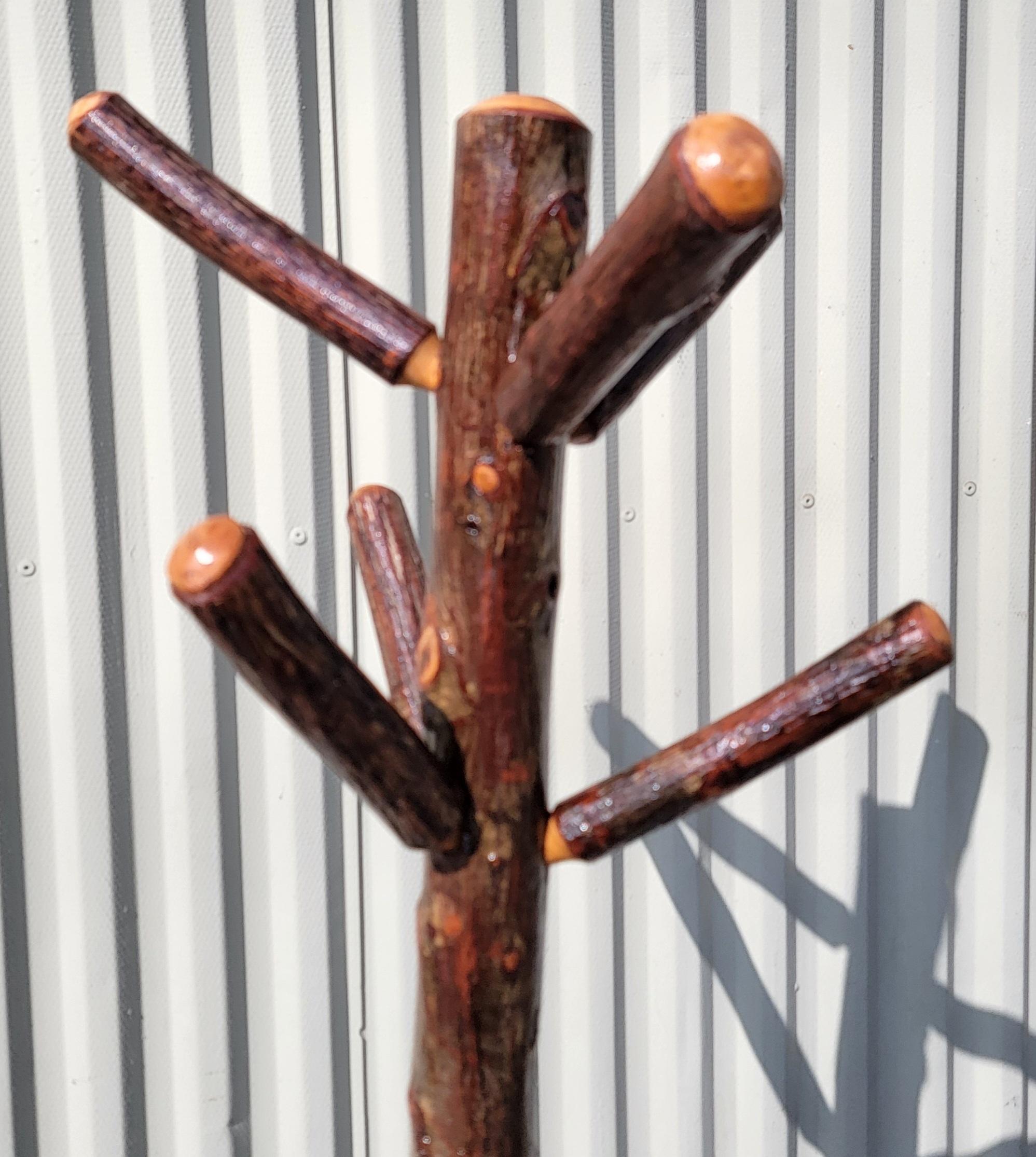 Hand-Crafted 1940's Signed Old Hickory Coat & Hat Stand