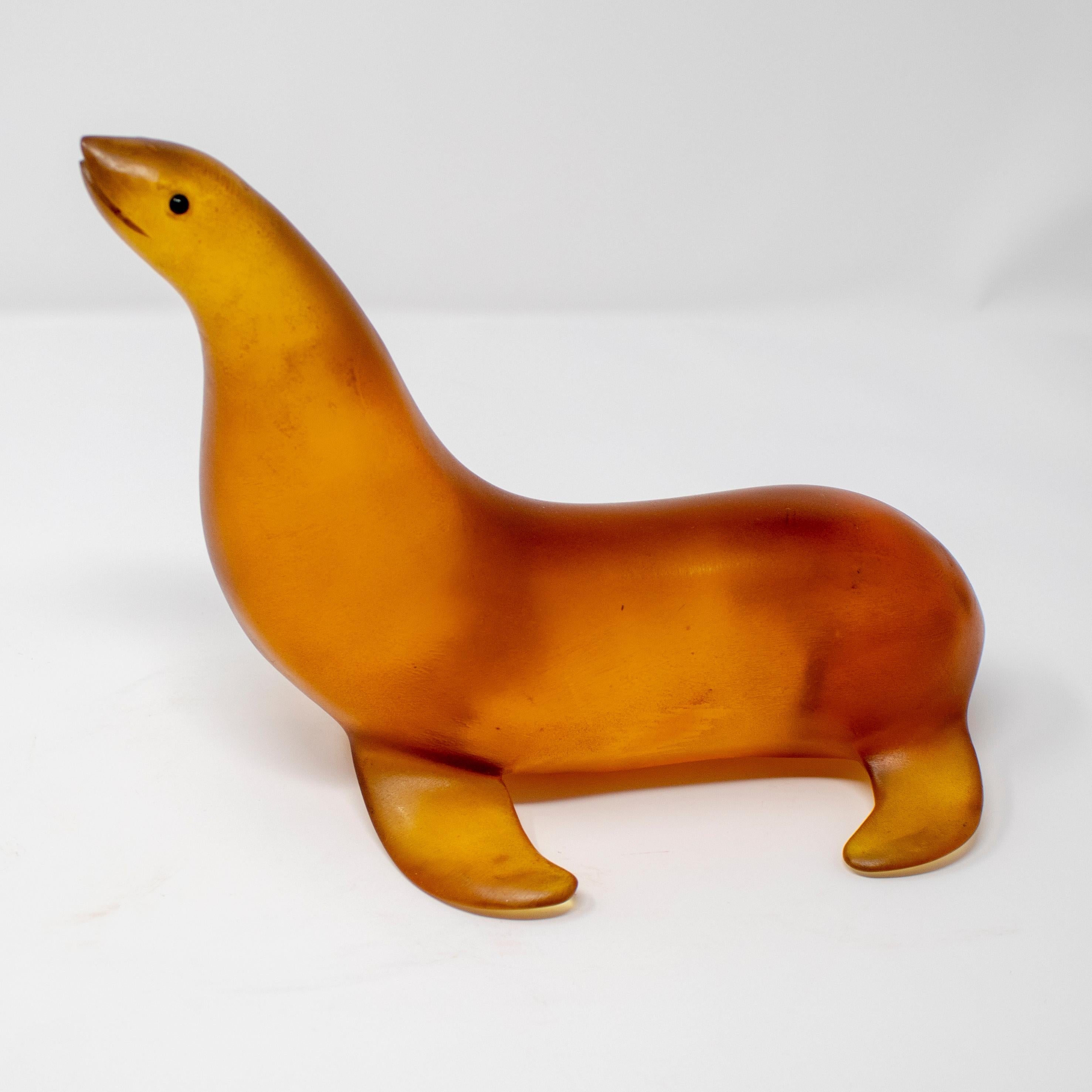 European 1940s Signed Walrus Resin Sculpture For Sale