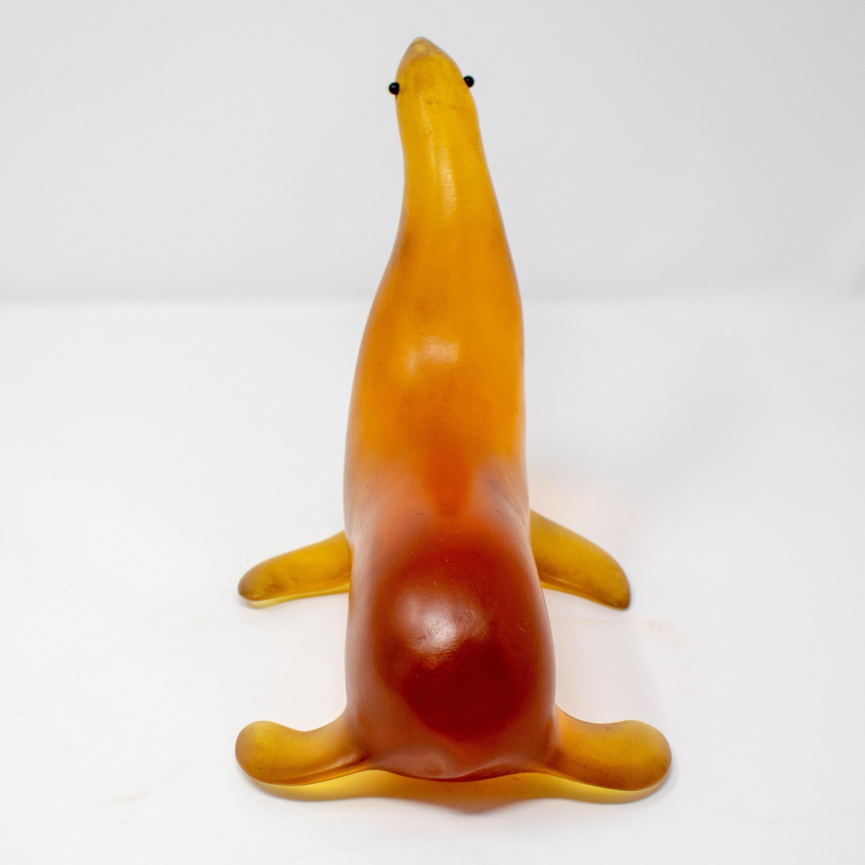 20th Century 1940s Signed Walrus Resin Sculpture For Sale