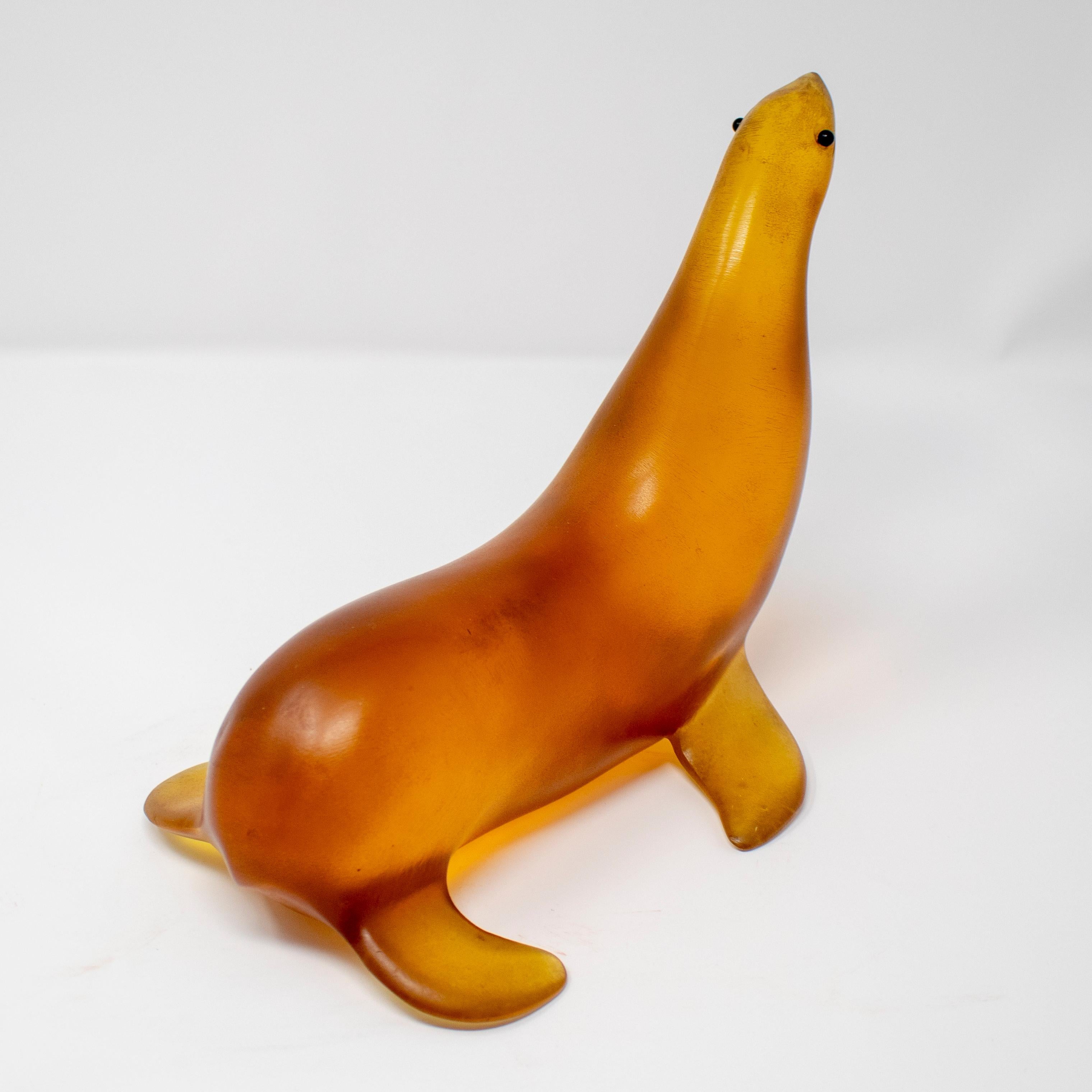 1940s Signed Walrus Resin Sculpture For Sale 1