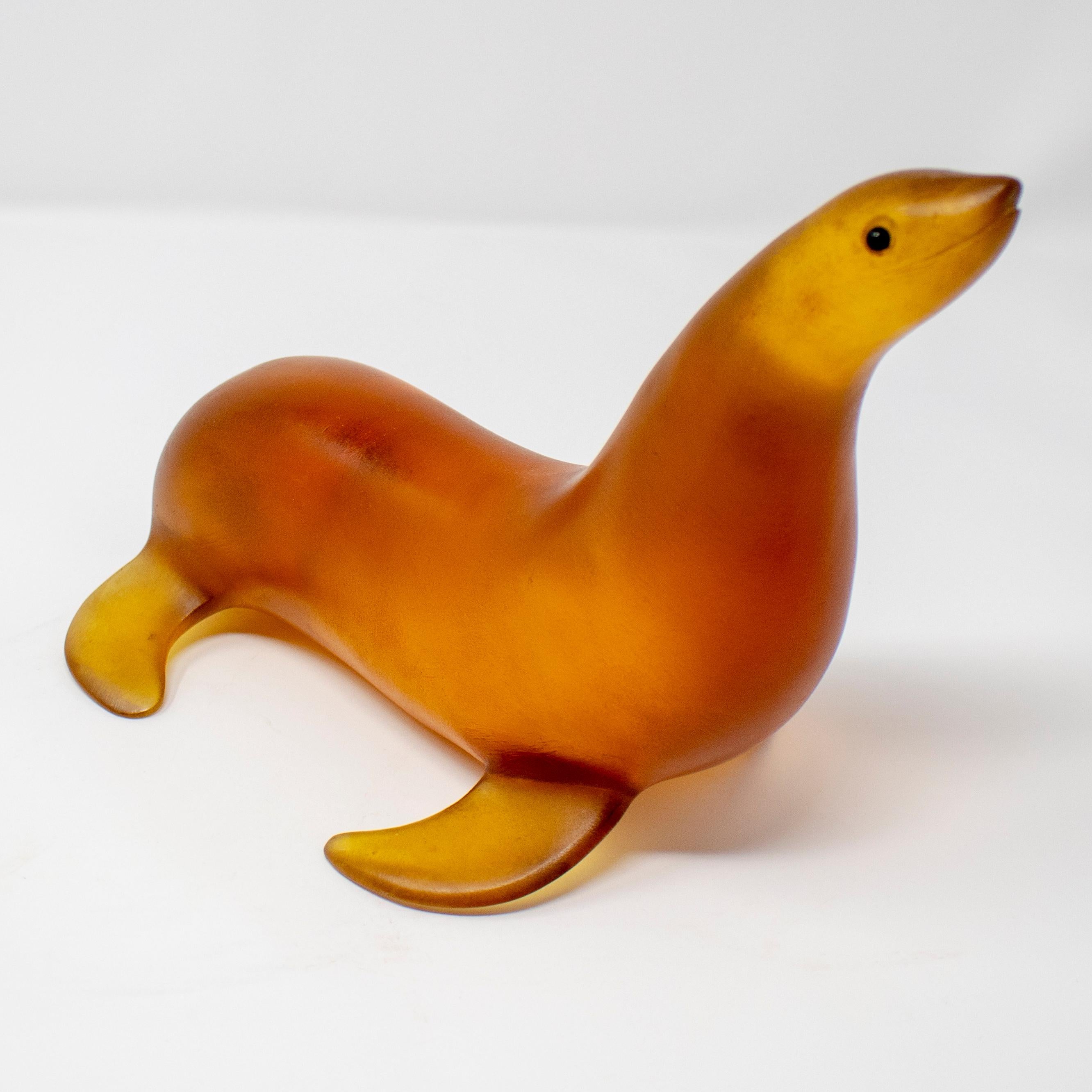 1940s Signed Walrus Resin Sculpture For Sale 3