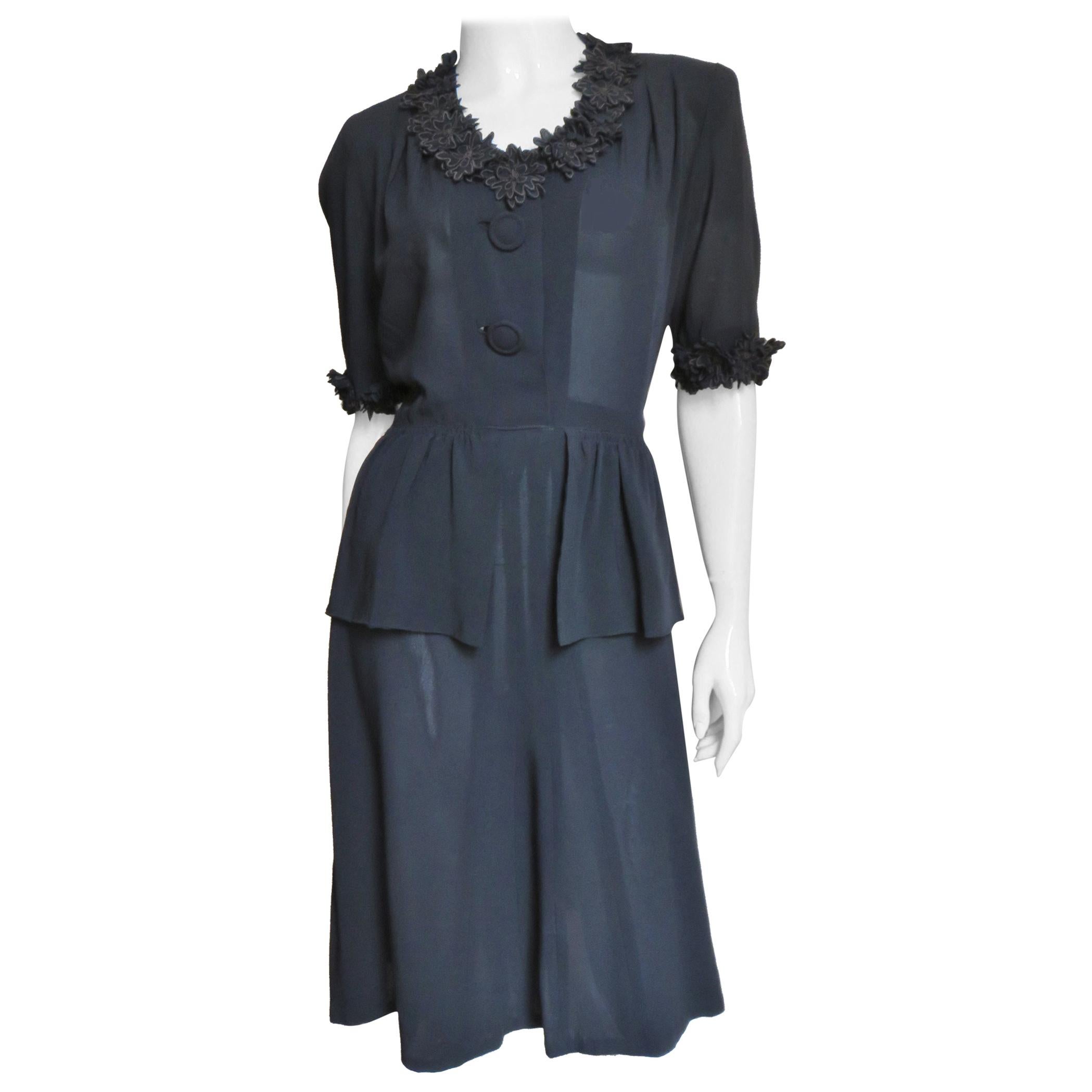 1940s silk dress