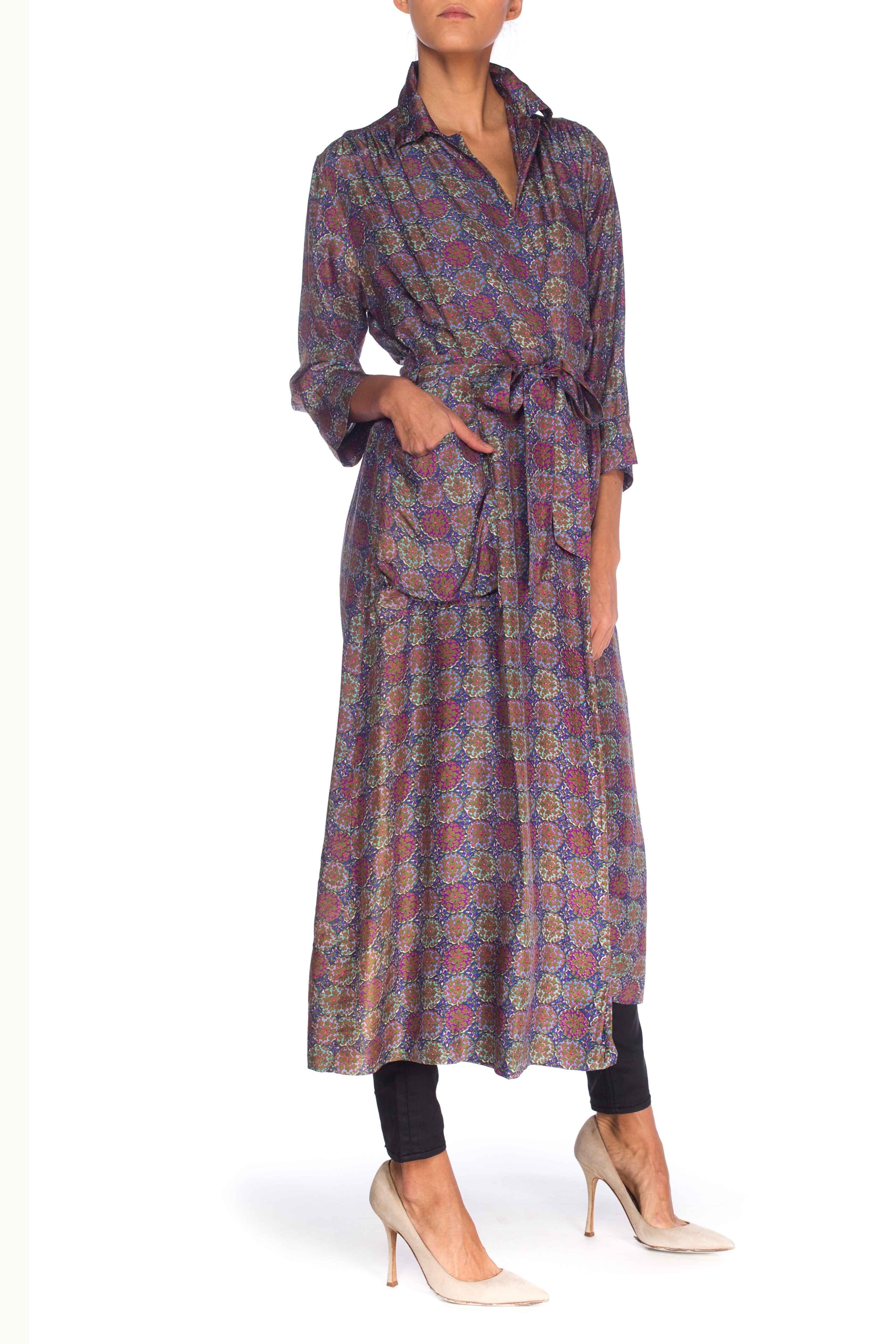 silk printed robe