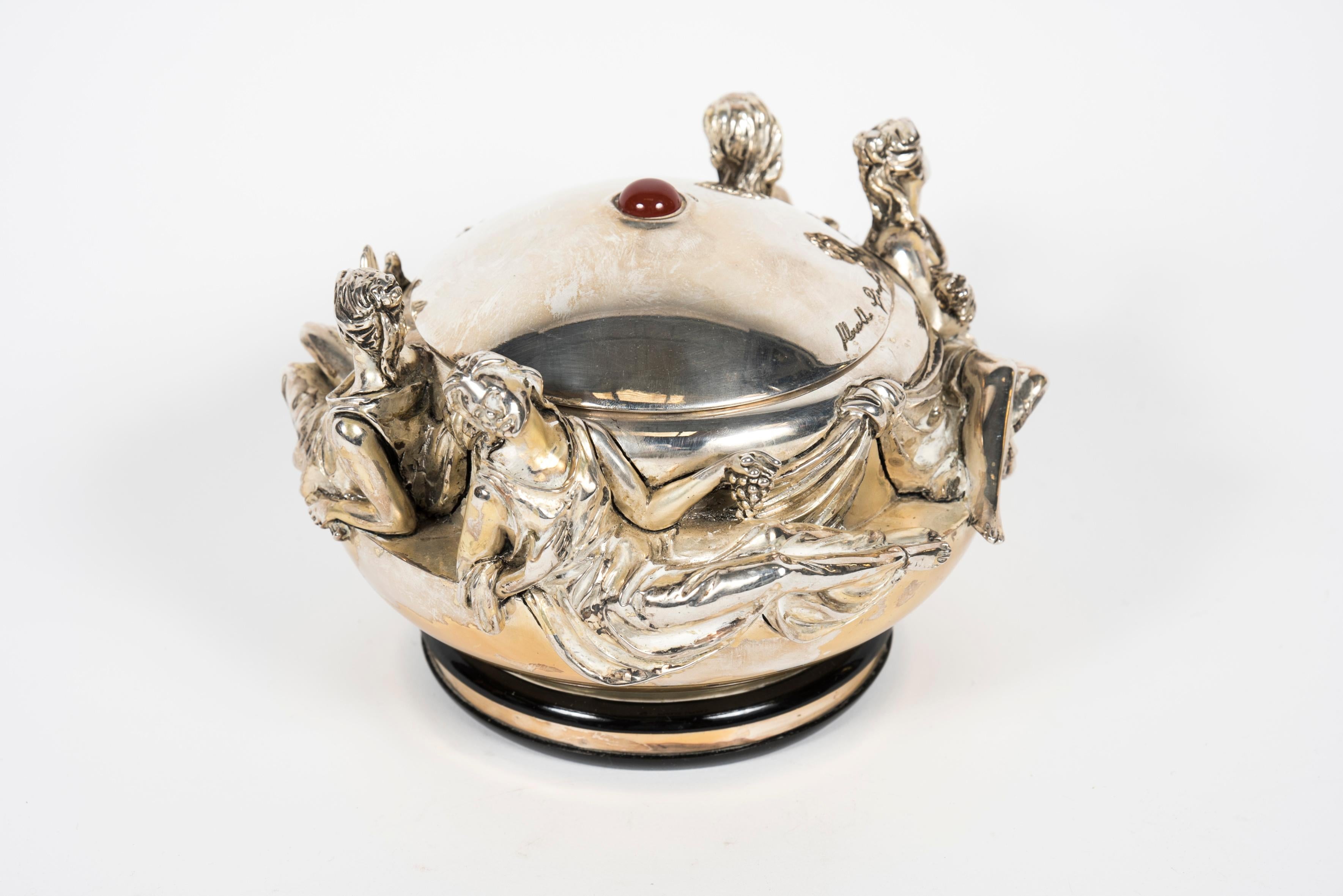 1940s Silver Boxe in the Renaissance Style For Sale 1
