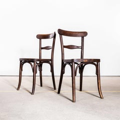1940's Single Tapered Bar Back Thonet Dining Chairs - Pair