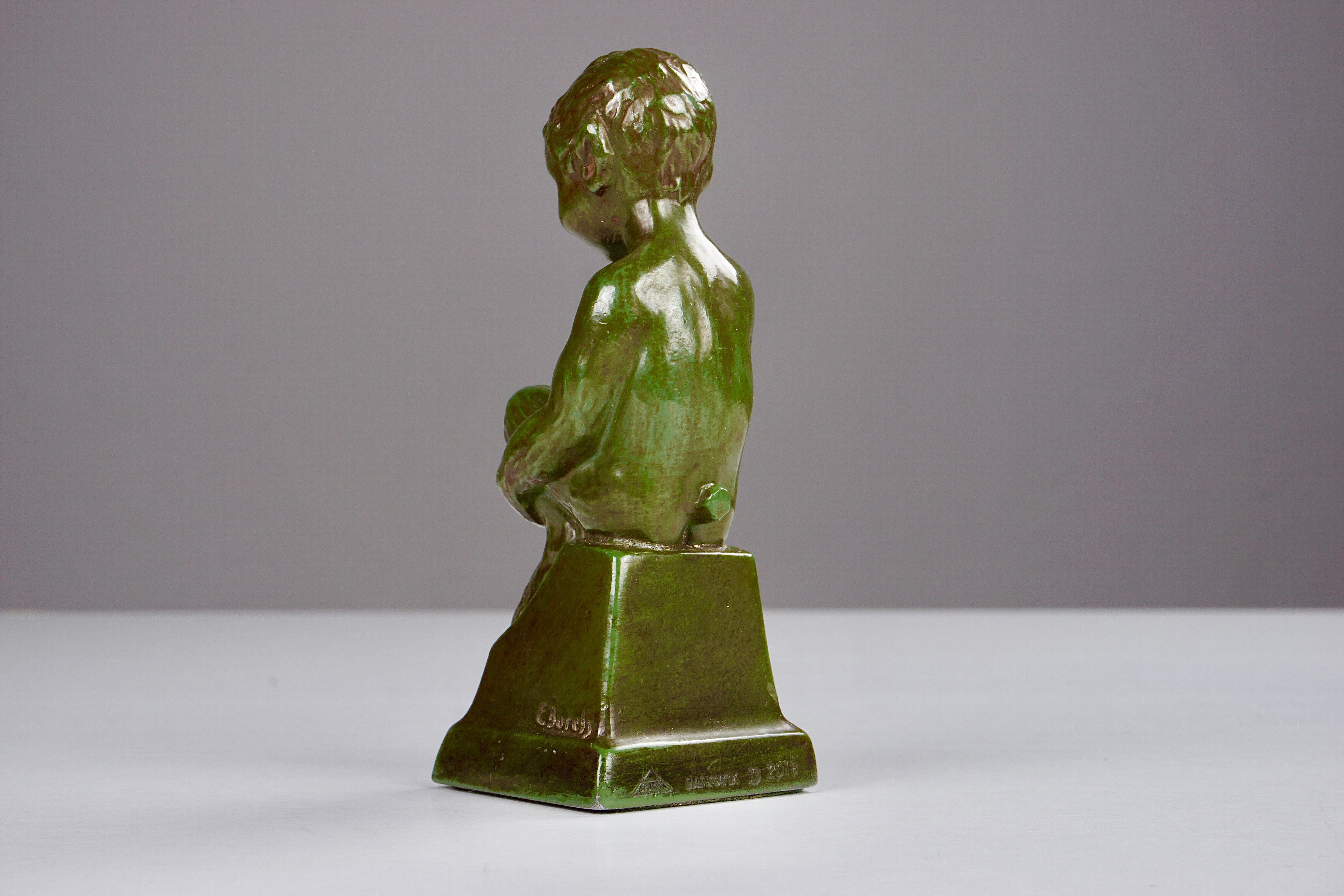 Metallo Fauno seduto del 1940 di Elena Borch realizzato in Disco Metal da Just Andersen A. in vendita