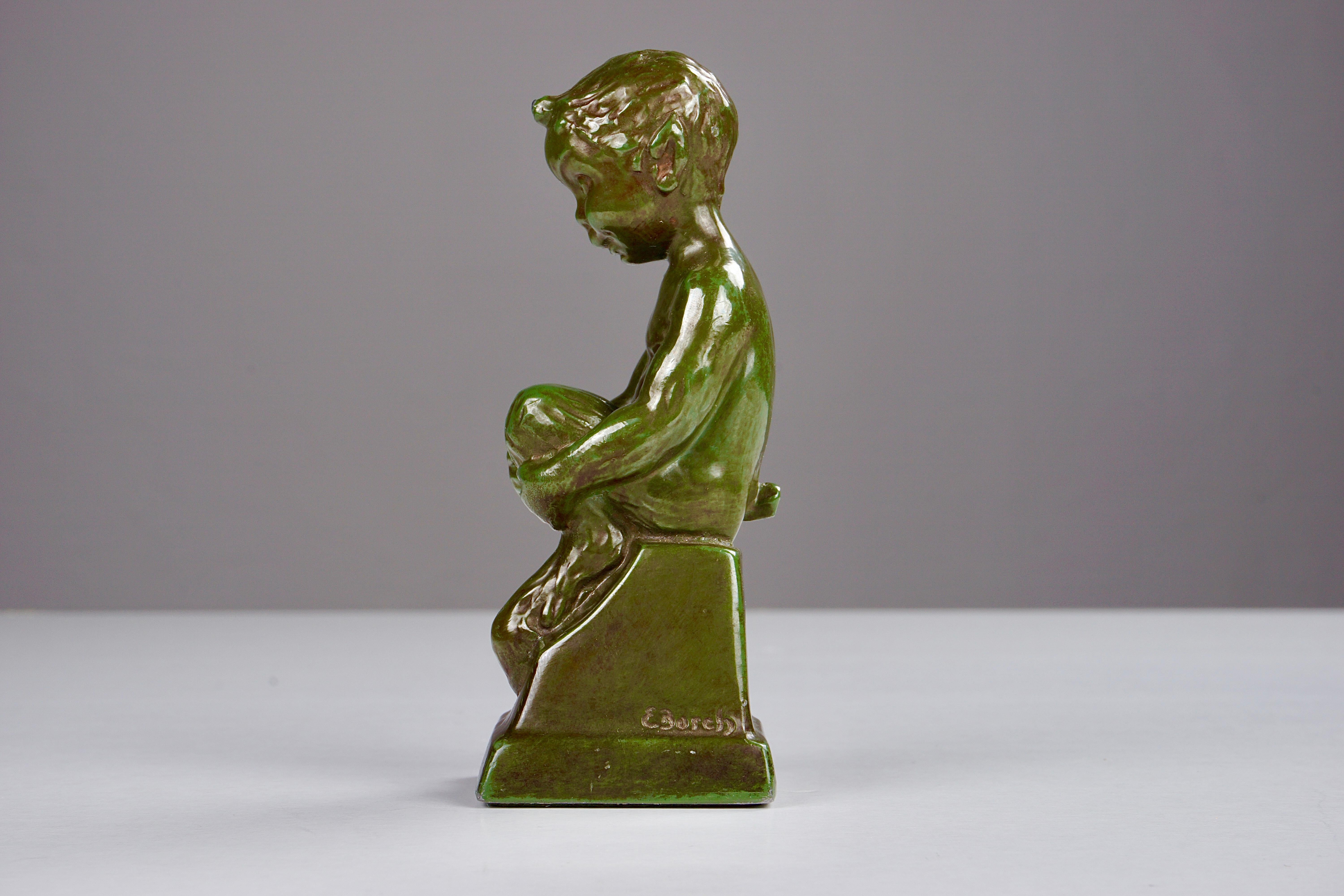 Fauno seduto del 1940 di Elena Borch realizzato in Disco Metal da Just Andersen A. in vendita 1
