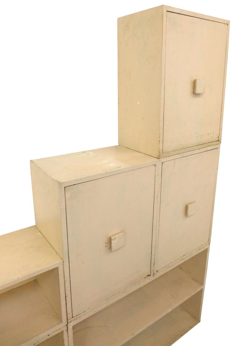 Modern 1940s Six Piece Modular Wood Storage Unit For Sale