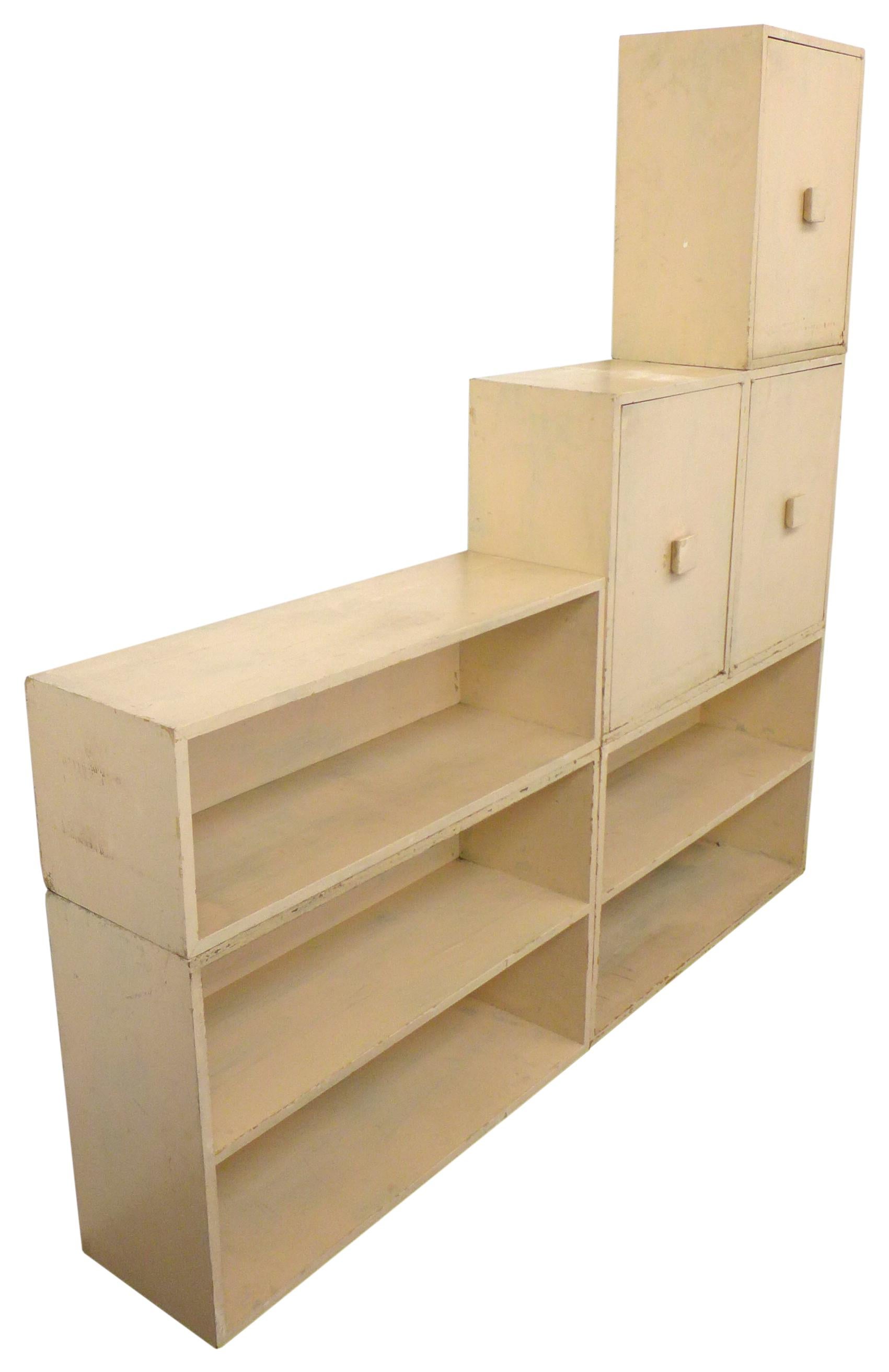 American 1940s Six Piece Modular Wood Storage Unit For Sale