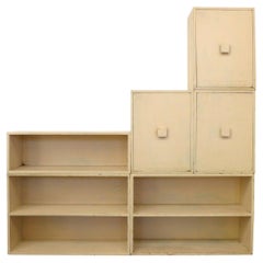 1940s Six Piece Modular Wood Storage Unit