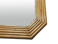 1940s Six-Strand Square Rattan Mirror