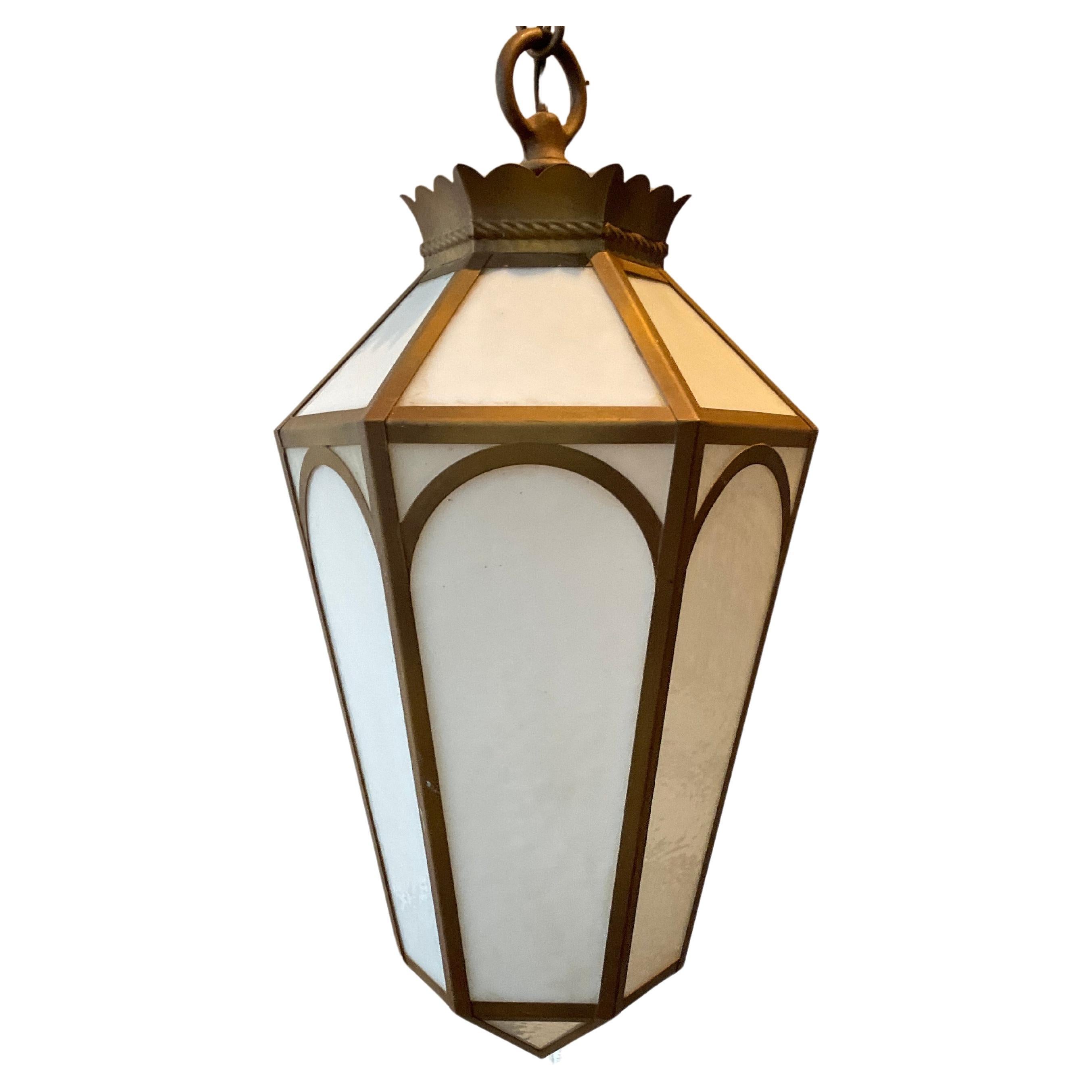 1940s Slag Glass Lantern For Sale