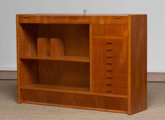 1940's Slim Oak Work Bench / Writing Desk with Open Folding Writing Working Top