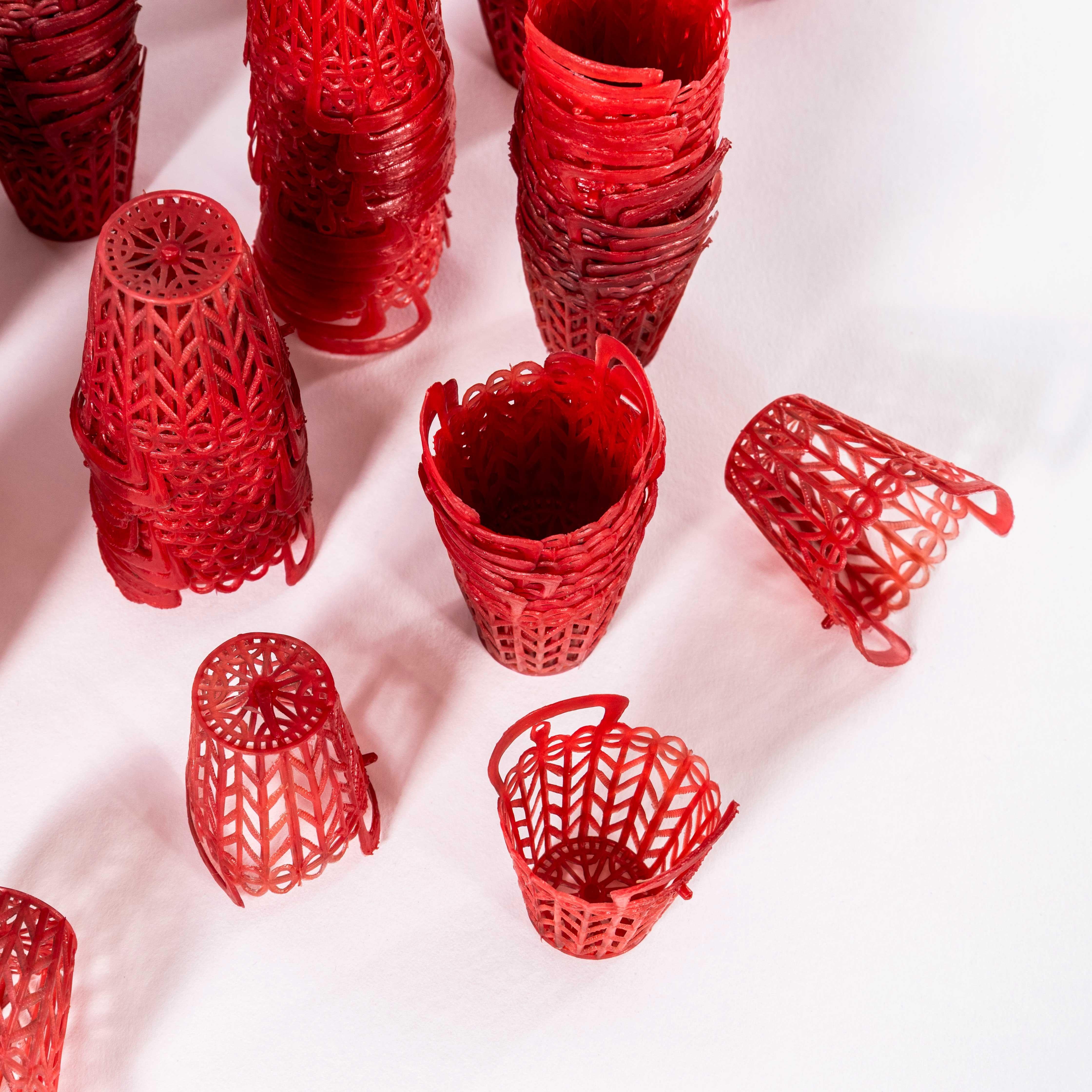 1940's Small Decorative Party Bag Plastic Baskets - Set Of Five For Sale 1