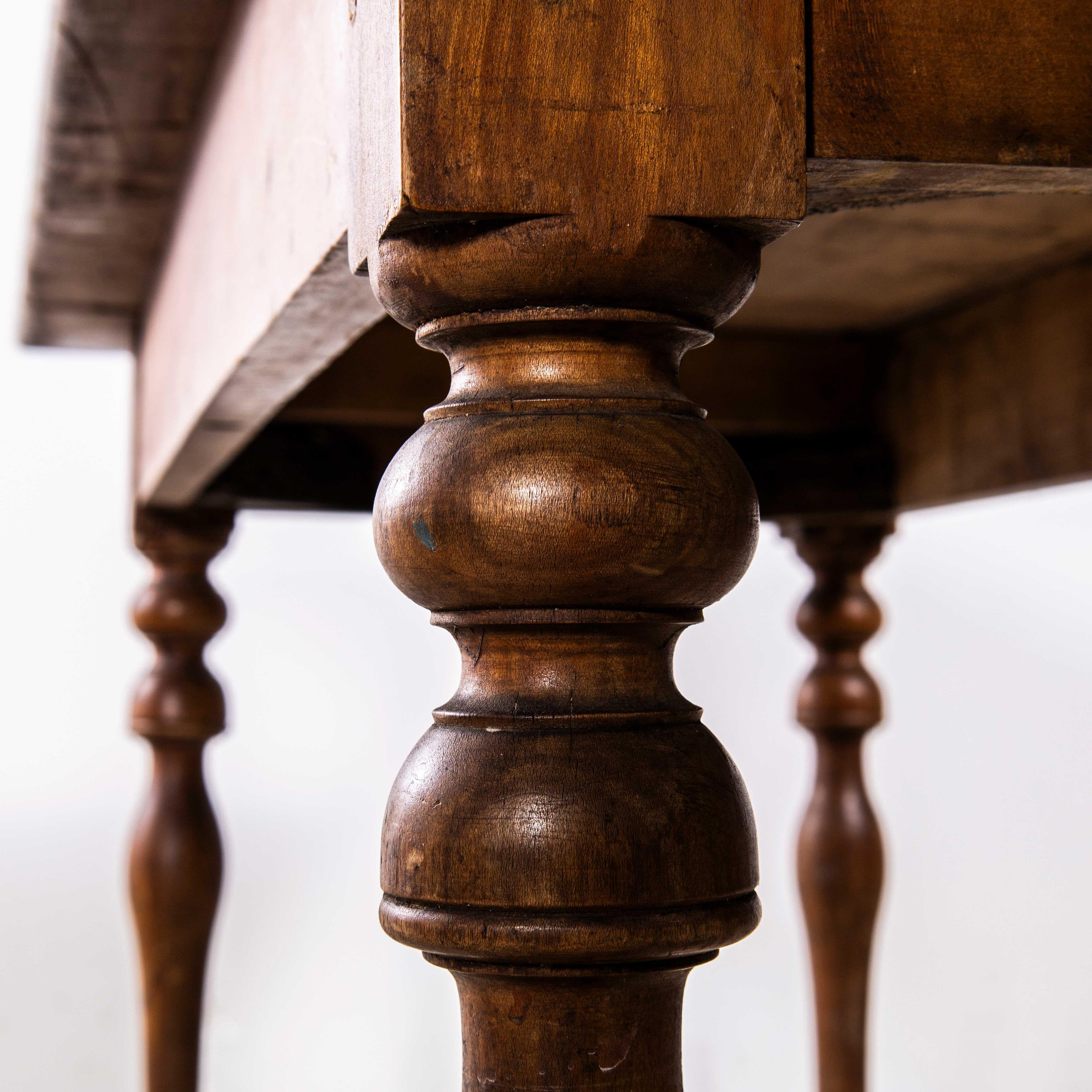 1940's Small French Fruitwood Kitchen Dining Table For Sale 4