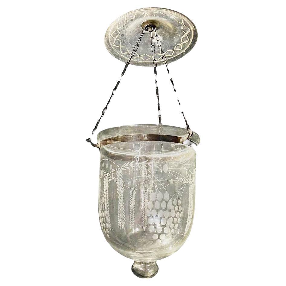 1940's Small Glass Lantern with Grape Design
