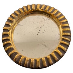 1940s Small Mithé Espelt Wall Mirror in Gilded Ceramic