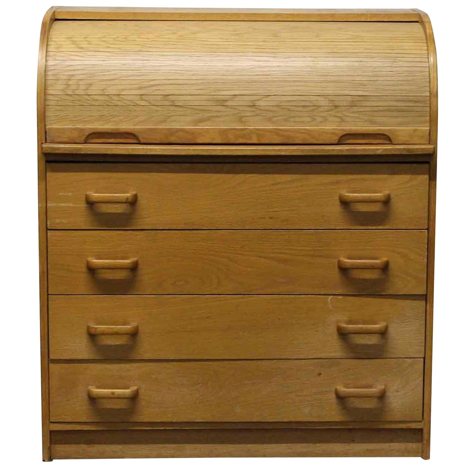 1940s Small Roll Or Barrel Top Dresser With Four Drawers Pigeon