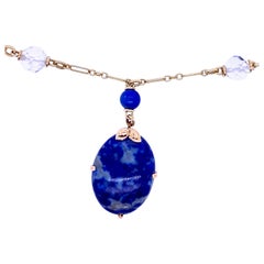 1940s Sodalite and Crystal Necklace