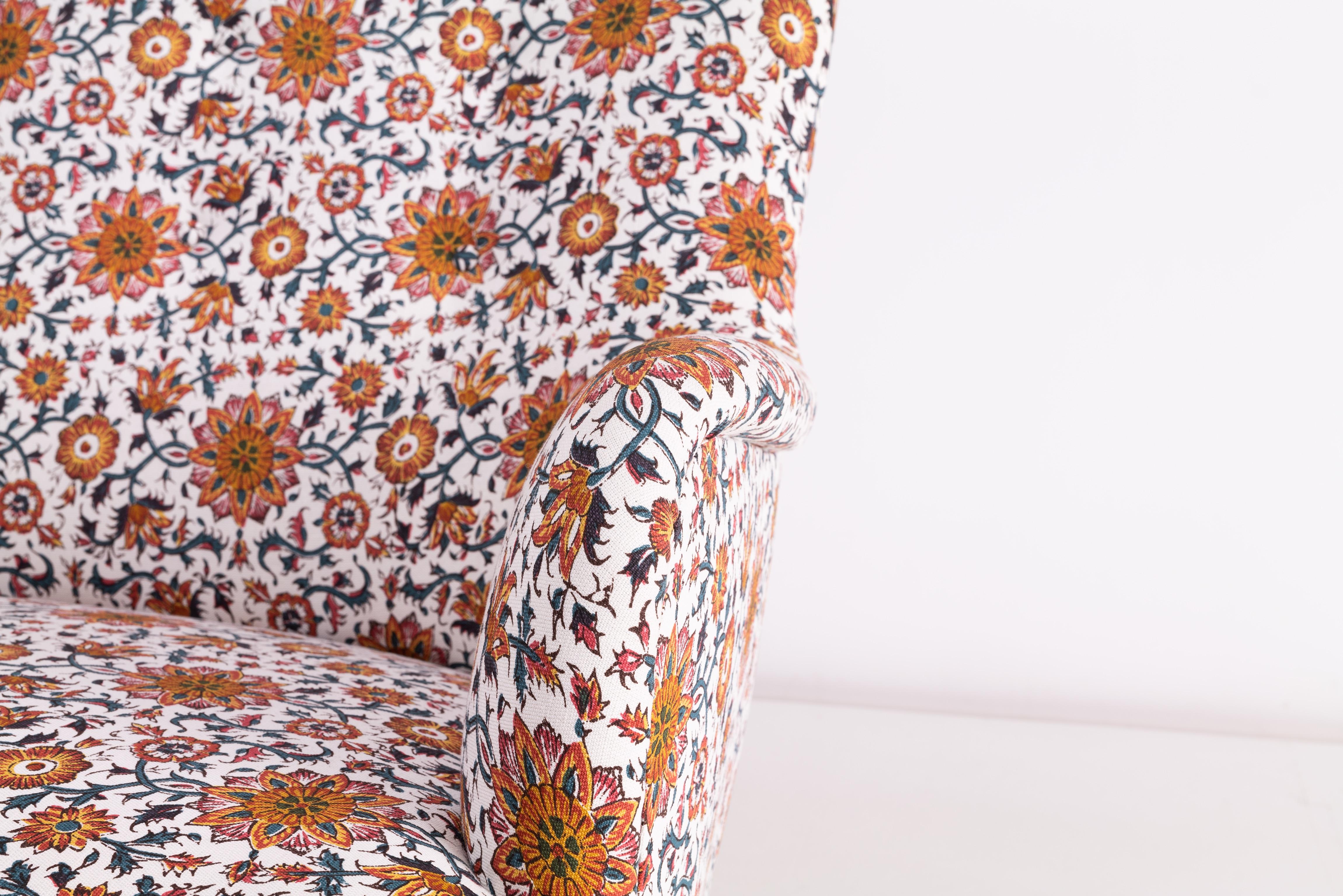 Danish 1940s Sofa Designed by Peter Hvidt for Fritz Hansen Fabric by Soane Britain