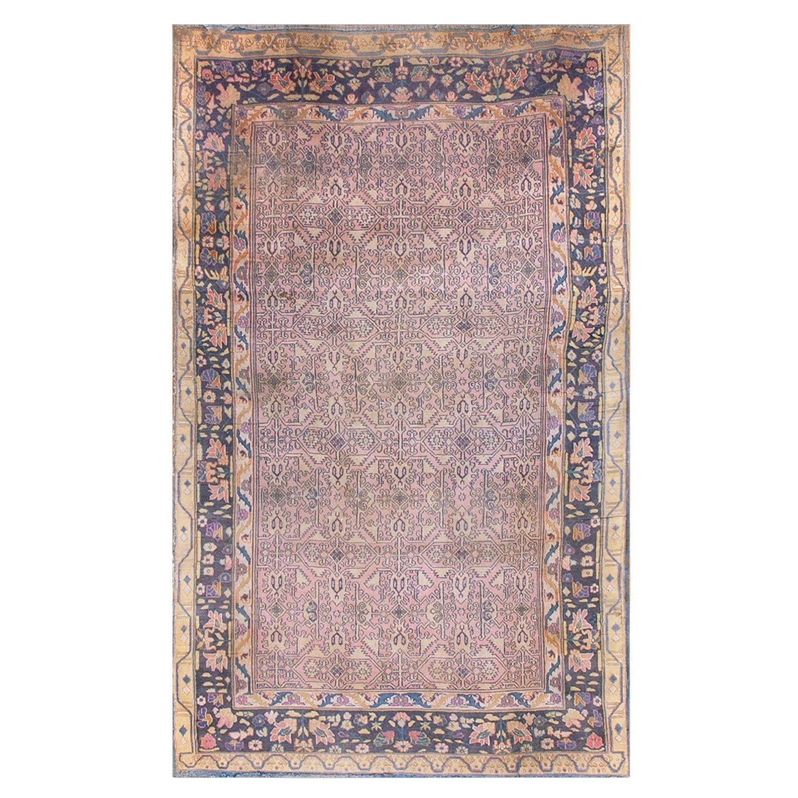 1940s Soft Pink Geometric Design Antique Indian Agra Rug 2
1" x 6
1" Carpet For Sale
